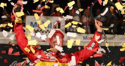 RICHMOND, VIRGINIA - AUGUST 15: Joey Logano, driver of the #22 Shell Pennzoil Ford, celebrates in victory lane after winning the NASCAR Cup Series Cook Out 400 at Richmond Raceway on August 15, 2026 in Richmond, Virginia. (Photo by David Jensen/Getty Images) | Getty Images