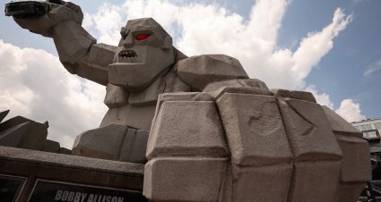 DOVER, DELAWARE - JULY 20: A general view of of the Monster Monument at Victory Plaza prior to the NASCAR Cup Series AutoTrader EchoPark Automotive 400 at Dover Motor Speedway on July 20, 2025 in Dover, Delaware. (Photo by Meg Oliphant/Getty Images) | Getty Images