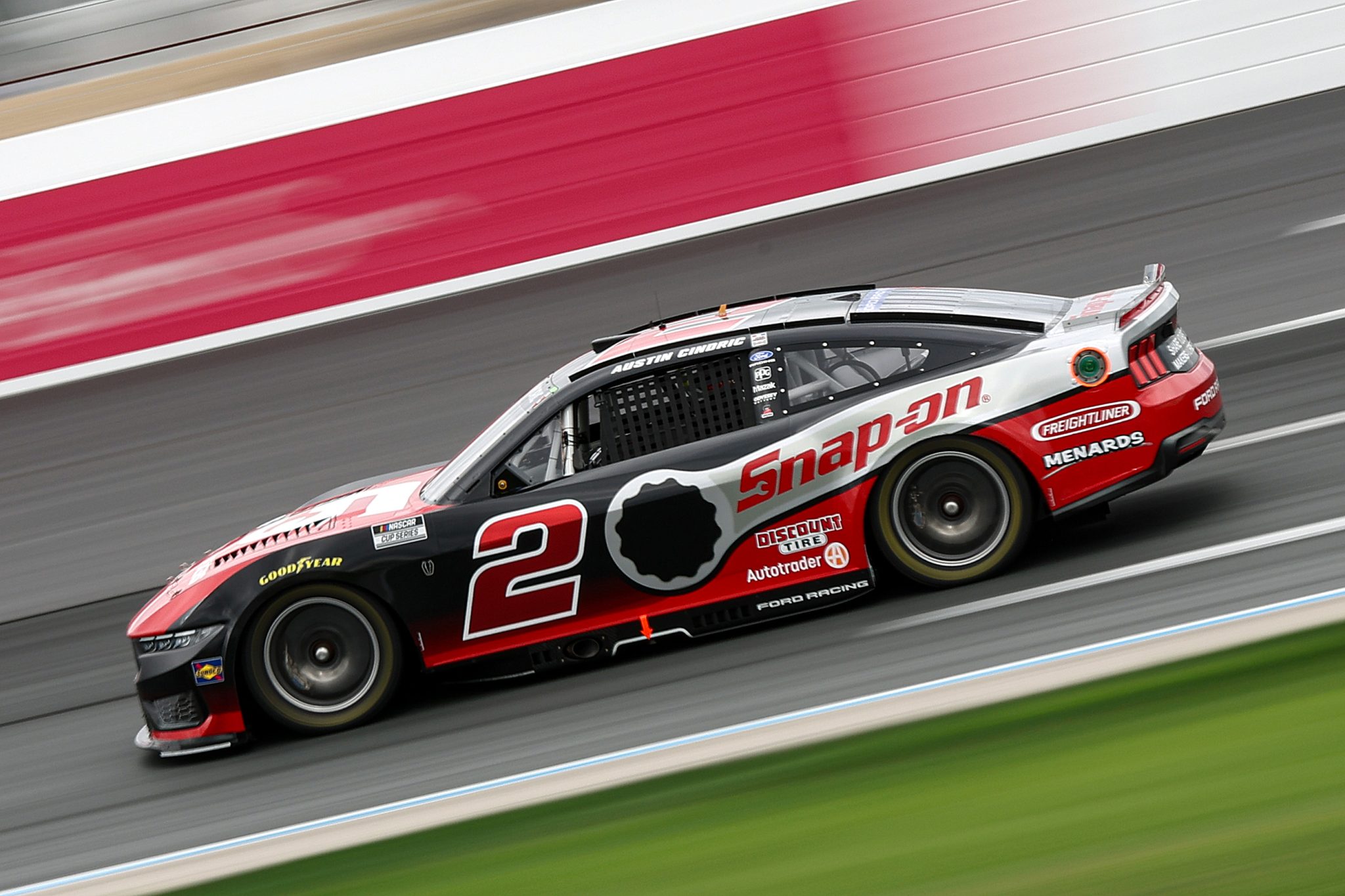 LOUDON, NEW HAMPSHIRE - AUGUST 22: Austin Cindric, driver of the #2 Snap on Ford, drives during practice for the NASCAR Cup Series Dollar Tree 301at New Hampshire Motor Speedway on August 22, 2026 in Loudon, New Hampshire. (Photo by Meg Oliphant/Getty Images) | Getty Images