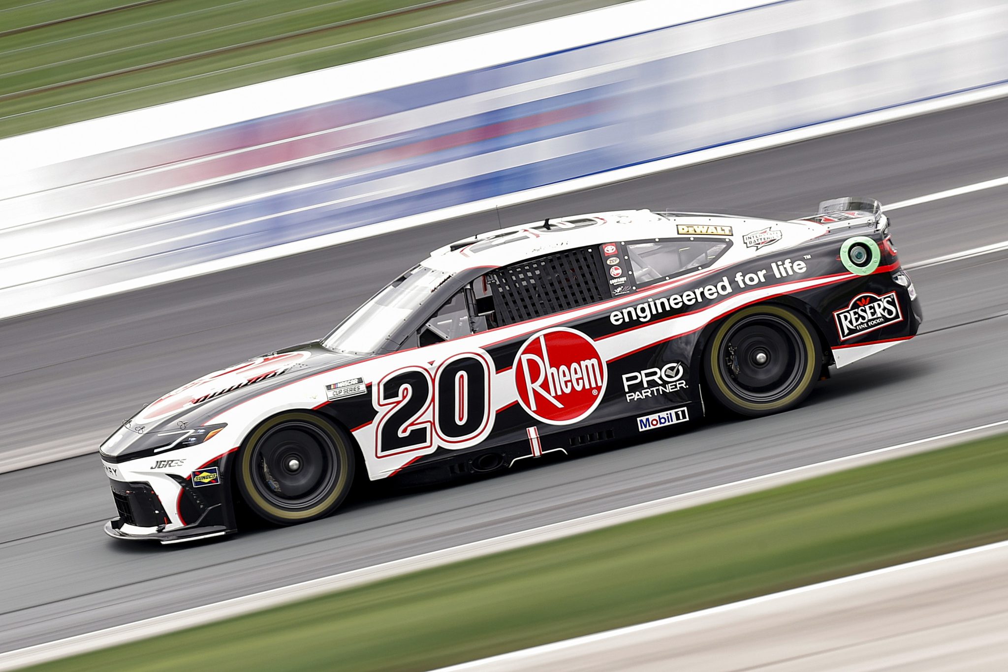 LOUDON, NEW HAMPSHIRE - AUGUST 22: Christopher Bell, driver of the #20 Rheem Toyota, drives during practice for the NASCAR Cup Series Dollar Tree 301at New Hampshire Motor Speedway on August 22, 2026 in Loudon, New Hampshire. (Photo by Sean Gardner/Getty Images) | Getty Images