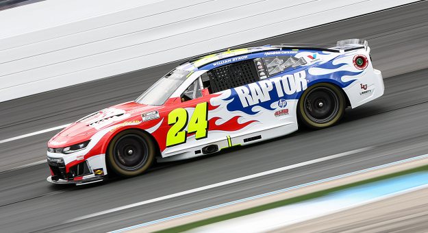 LOUDON, NEW HAMPSHIRE - AUGUST 22: William Byron, driver of the #24 Raptor Chevrolet, drives during practice for the NASCAR Cup Series Dollar Tree 301at New Hampshire Motor Speedway on August 22, 2026 in Loudon, New Hampshire. (Photo by Meg Oliphant/Getty Images) | Getty Images