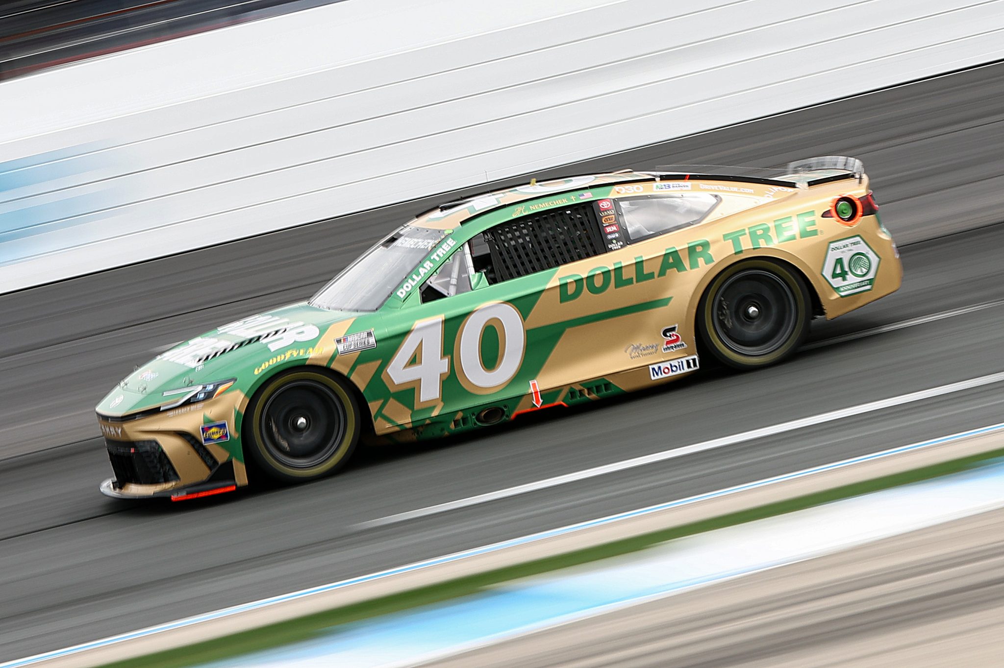 LOUDON, NEW HAMPSHIRE - AUGUST 22: John H. Nemechek, driver of the #40 Dollar Tree Toyota, drives during practice for the NASCAR Cup Series Dollar Tree 301at New Hampshire Motor Speedway on August 22, 2026 in Loudon, New Hampshire. (Photo by Meg Oliphant/Getty Images) | Getty Images