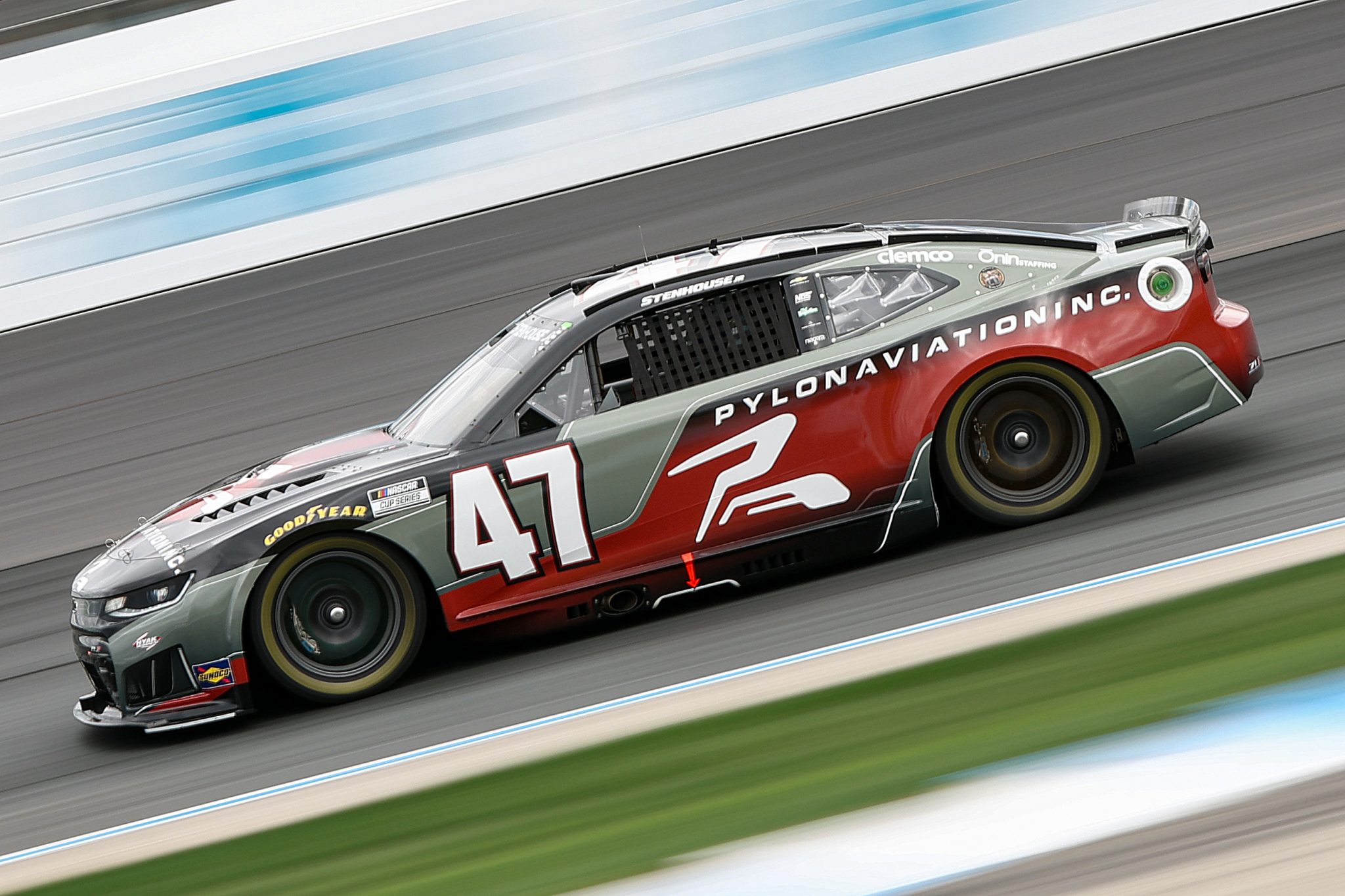 LOUDON, NEW HAMPSHIRE - AUGUST 22: Ricky Stenhouse Jr., driver of the #47 Pylon Aviation Chevrolet, drives during practice for the NASCAR Cup Series Dollar Tree 301at New Hampshire Motor Speedway on August 22, 2026 in Loudon, New Hampshire. (Photo by Meg Oliphant/Getty Images) | Getty Images