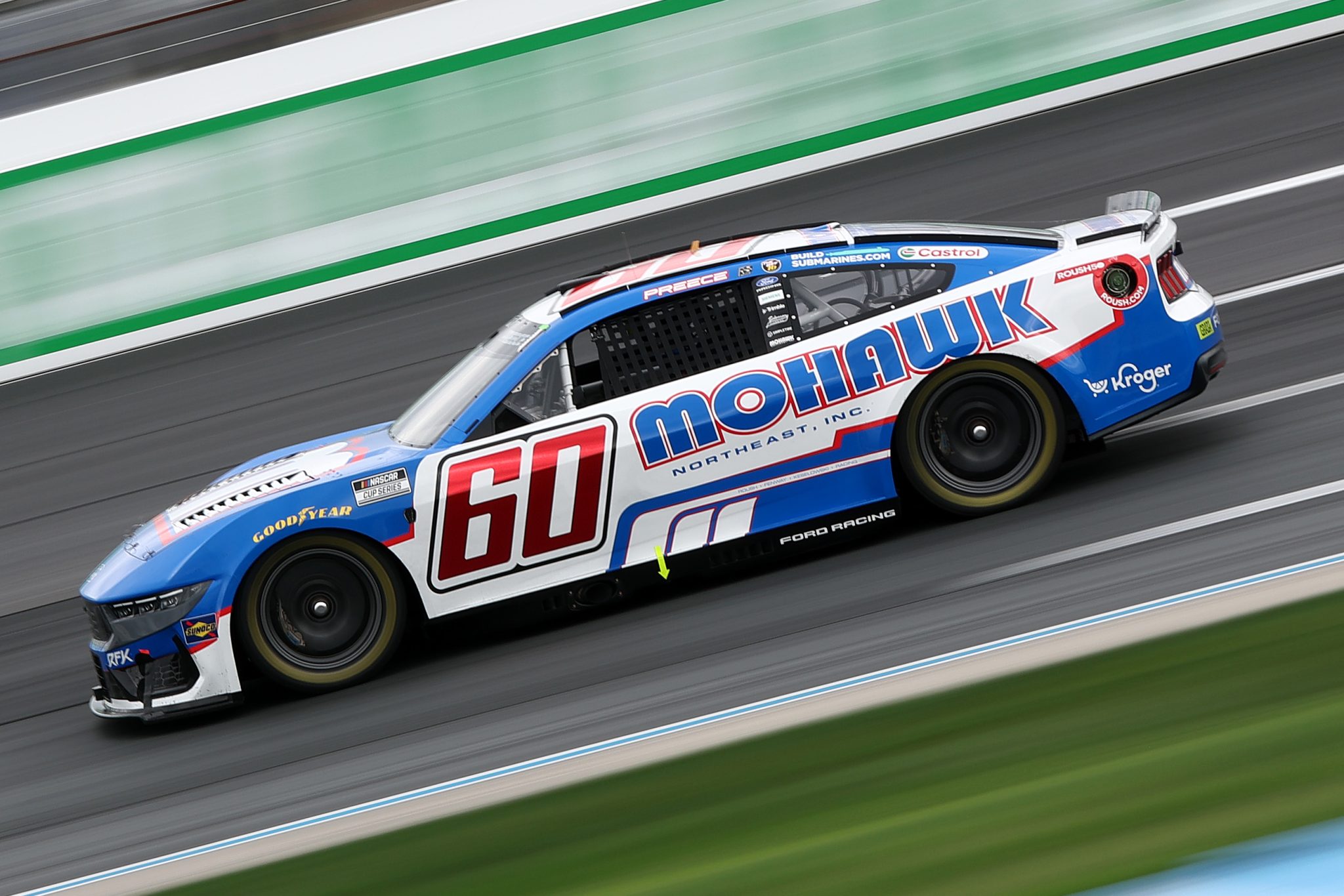 LOUDON, NEW HAMPSHIRE - AUGUST 22: Ryan Preece, driver of the #60 Mohawk Northeast Inc. Ford, drives during practice for the NASCAR Cup Series Dollar Tree 301at New Hampshire Motor Speedway on August 22, 2026 in Loudon, New Hampshire. (Photo by Meg Oliphant/Getty Images) | Getty Images