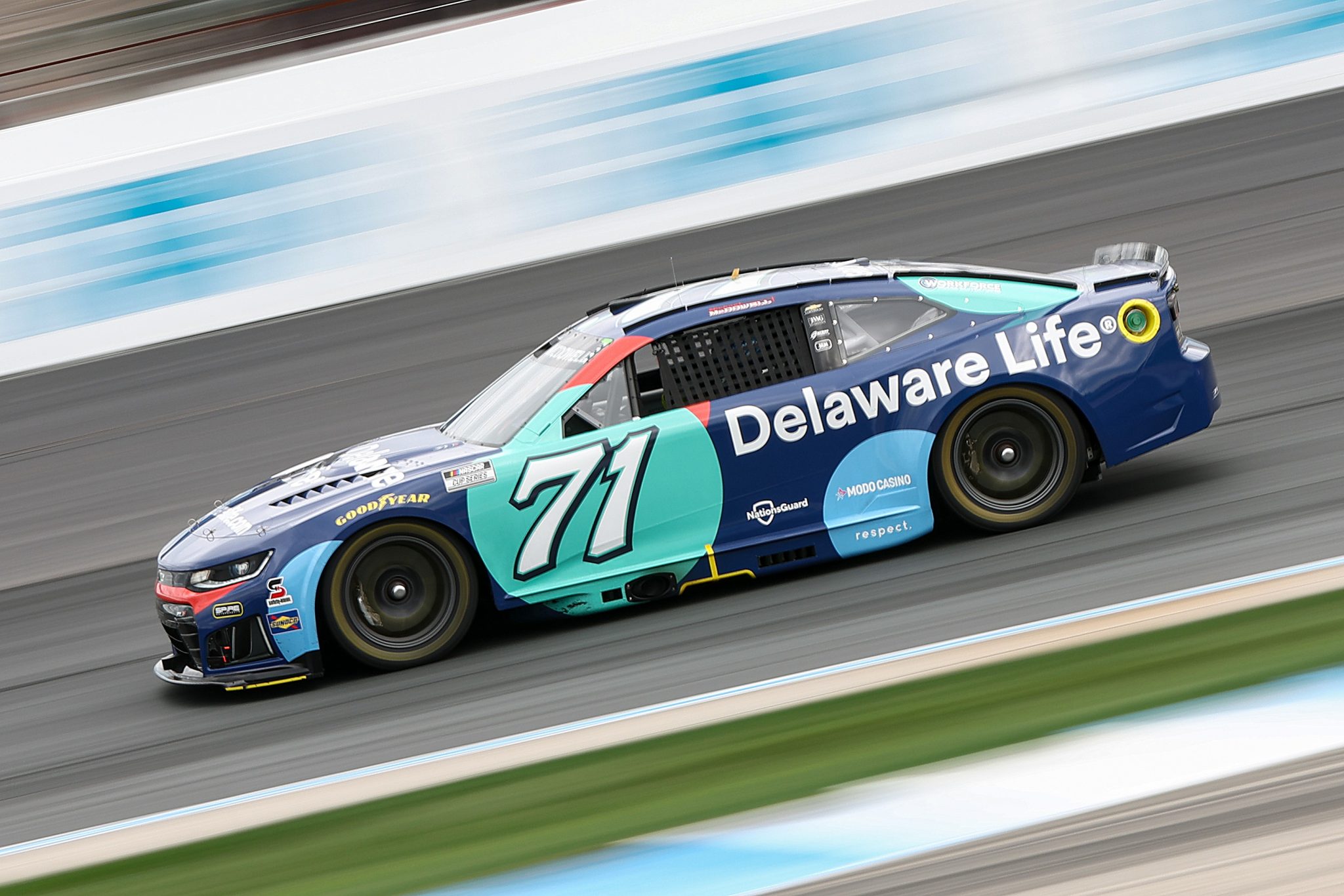 LOUDON, NEW HAMPSHIRE - AUGUST 22: Michael McDowell, driver of the #71 Delaware Life Chevrolet, drives during practice for the NASCAR Cup Series Dollar Tree 301at New Hampshire Motor Speedway on August 22, 2026 in Loudon, New Hampshire. (Photo by Meg Oliphant/Getty Images) | Getty Images