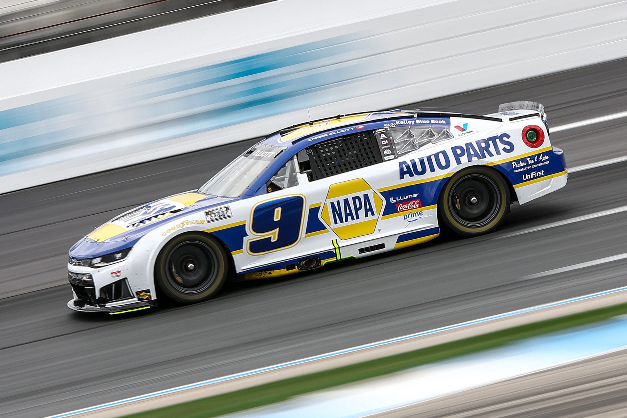 LOUDON, NEW HAMPSHIRE - AUGUST 22: Chase Elliott, driver of the #9 NAPA Auto Parts Chevrolet, drives during practice for the NASCAR Cup Series Dollar Tree 301at New Hampshire Motor Speedway on August 22, 2026 in Loudon, New Hampshire. (Photo by Meg Oliphant/Getty Images) | Getty Images