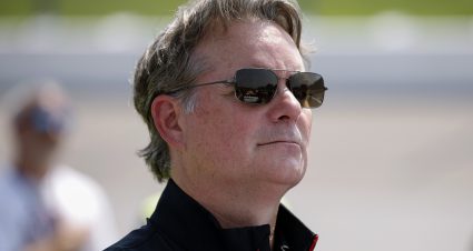 NEWTON, IOWA - AUGUST 09: Hendrick Motorsports vice chairman Jeff Gordon stands during the national anthem prior to the NASCAR Cup Series Iowa Corn 350 Powered by Ethanol at Iowa Speedway on August 09, 2026 in Newton, Iowa. (Photo by Sean Gardner/Getty Images) | Getty Images