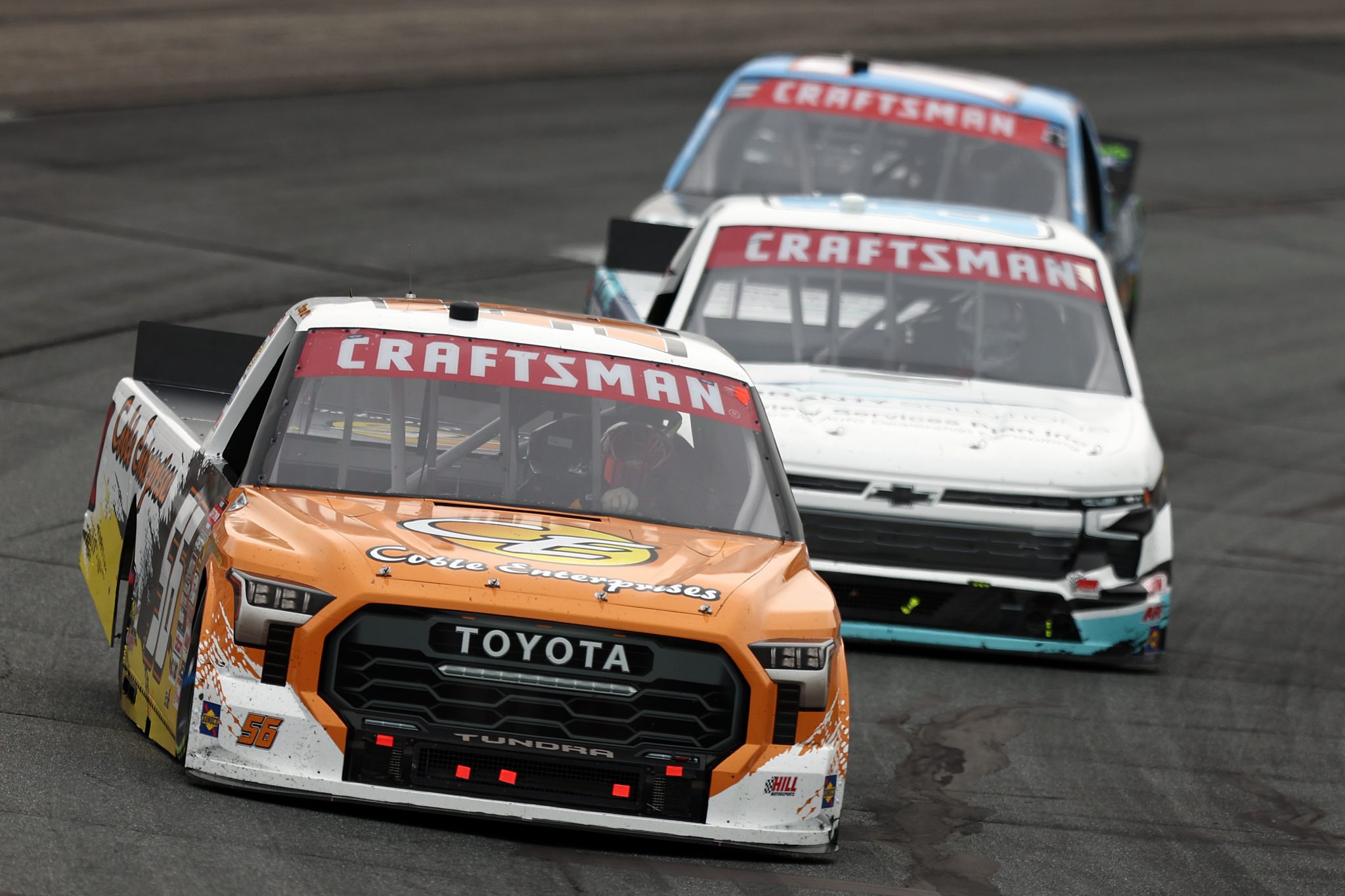 LOUDON, NEW HAMPSHIRE - AUGUST 22: Timmy Hill, driver of the #56 Coble Enterprises Toyota, drives during the NASCAR Craftsman Truck Series Team EJP 175 at New Hampshire Motor Speedway on August 22, 2026 in Loudon, New Hampshire. (Photo by Meg Oliphant/Getty Images) | Getty Images
