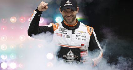 LOUDON, NEW HAMPSHIRE - AUGUST 23: Daniel Suarez, driver of the #7 Cal Ripken Sr. Foundation Chevrolet, waves to fans as he walks onstage during driver intros prior to the NASCAR Cup Series Dollar Tree 301 at New Hampshire Motor Speedway on August 23, 2026 in Loudon, New Hampshire. (Photo by Sean Gardner/Getty Images) | Getty Images