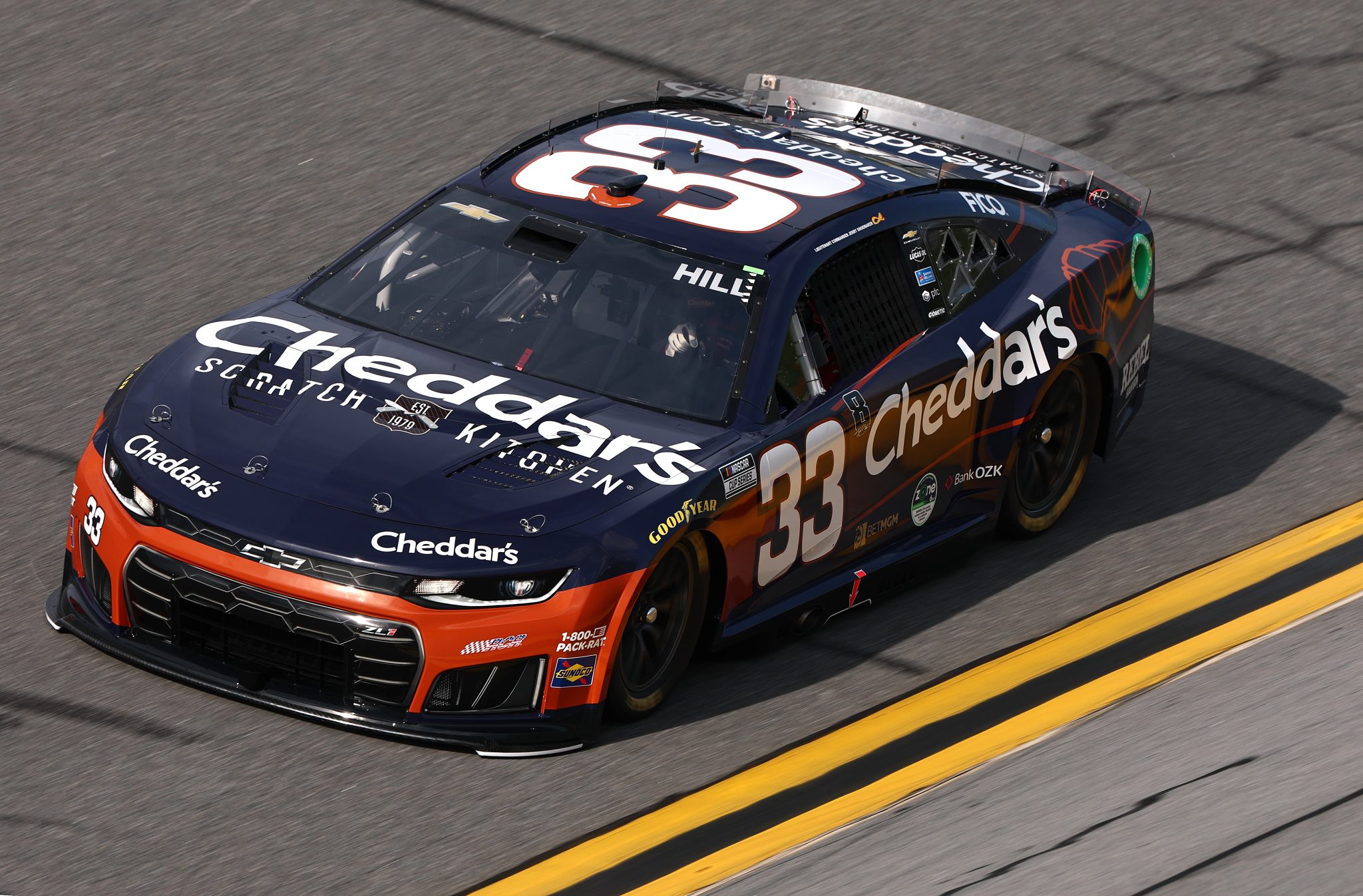 DAYTONA BEACH, FLORIDA - AUGUST 28: Austin Hill, driver of the #33 Cheddar's Scratch Kitchen Chevrolet, drives during qualifying for the NASCAR Cup Series Coke Zero Sugar 400 at Daytona International Speedway on August 28, 2026 in Daytona Beach, Florida. (Photo by Chris Graythen/Getty Images) | Getty Images