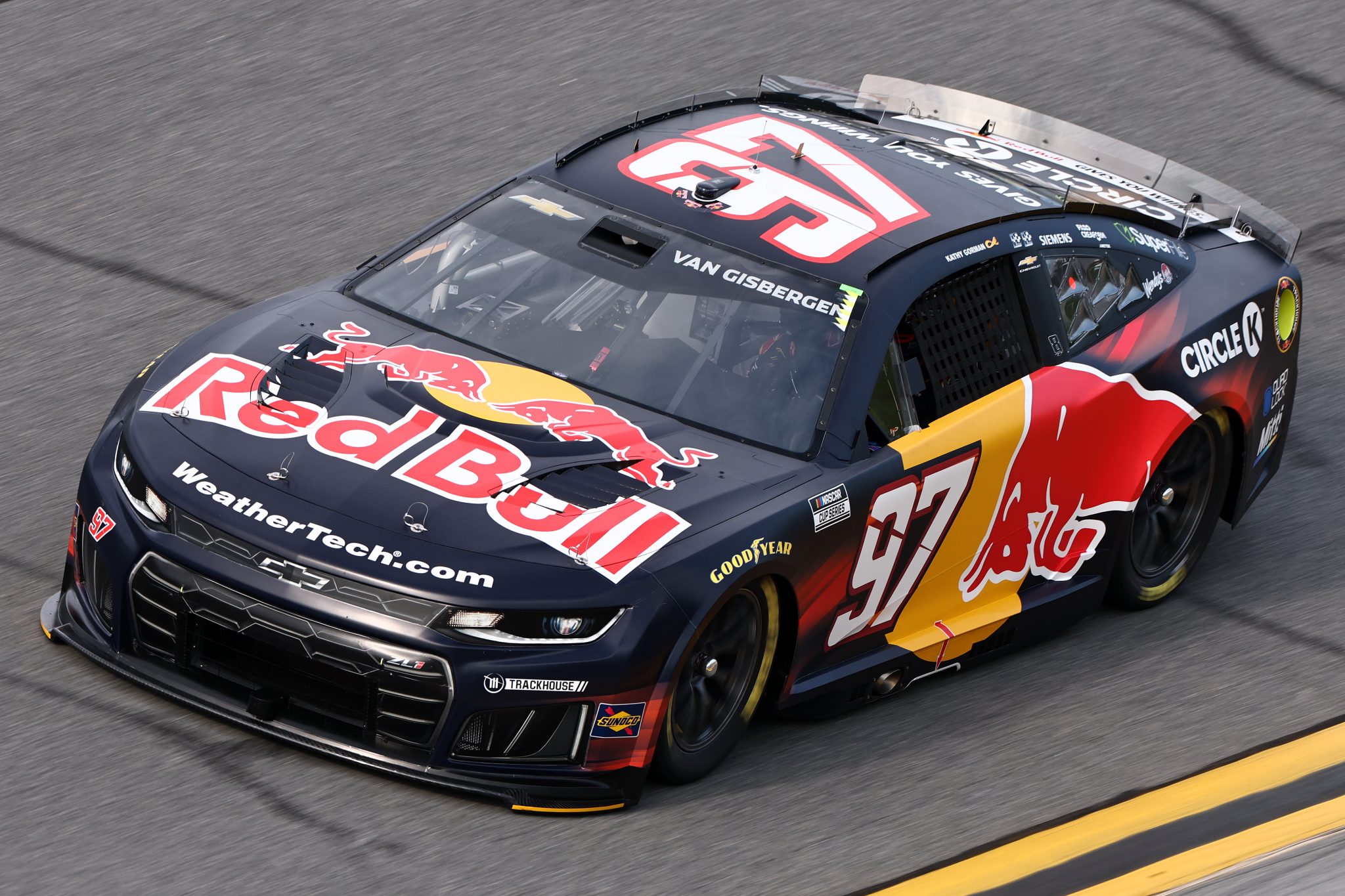 DAYTONA BEACH, FLORIDA - AUGUST 28: Shane Van Gisbergen, driver of the #97 Red Bull Chevrolet, drives during qualifying for the NASCAR Cup Series Coke Zero Sugar 400 at Daytona International Speedway on August 28, 2026 in Daytona Beach, Florida. (Photo by Chris Graythen/Getty Images) | Getty Images