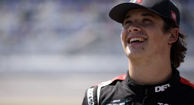 DAYTONA BEACH, FLORIDA - AUGUST 28: Harrison Burton, driver of the #24 Klutch Vodka Toyota, looks on during qualifying for the NASCAR O'Reilly Auto Parts SeriesWinn-Dixie 250 Powered by Coca-Cola at Daytona International Speedway on August 28, 2026 in Daytona Beach, Florida. (Photo by Sean Gardner/Getty Images) | Getty Images