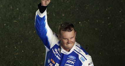 DAYTONA BEACH, FLORIDA - AUGUST 29: Ryan Preece, driver of the #60 Kroger/OIKOS Ford, celebrates after winning the NASCAR Cup Series Coke Zero Sugar 400 at Daytona International Speedway on August 29, 2026 in Daytona Beach, Florida. (Photo by James Gilbert/Getty Images) | Getty Images