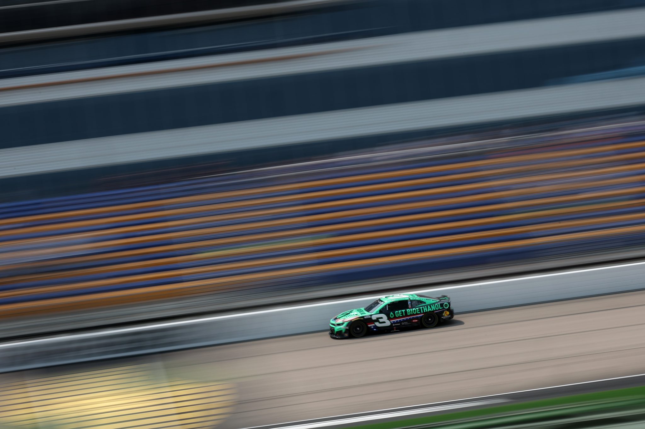 NEWTON, IOWA - AUGUST 08: Austin Dillon, driver of the #3 Get Bioethanol Chevrolet, drives during practice for the NASCAR Cup Series Iowa Corn 350 Powered by Ethanol at Iowa Speedway on August 08, 2026 in Newton, Iowa. (Photo by Chris Graythen/Getty Images) | Getty Images