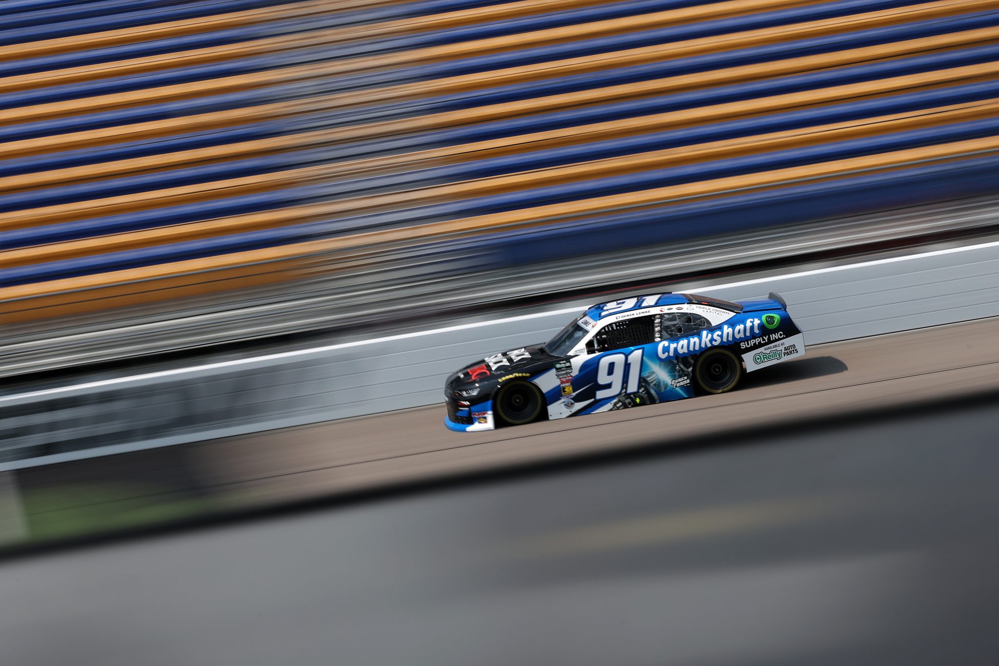 NEWTON, IOWA - AUGUST 08: Derek Lemke, driver of the #91 Crankshaft Supply Inc Chevrolet, drives during practice for the NASCAR O'Reilly Auto Parts Series HyVee Perks 250 at Iowa Speedway on August 08, 2026 in Newton, Iowa. (Photo by Chris Graythen/Getty Images) | Getty Images