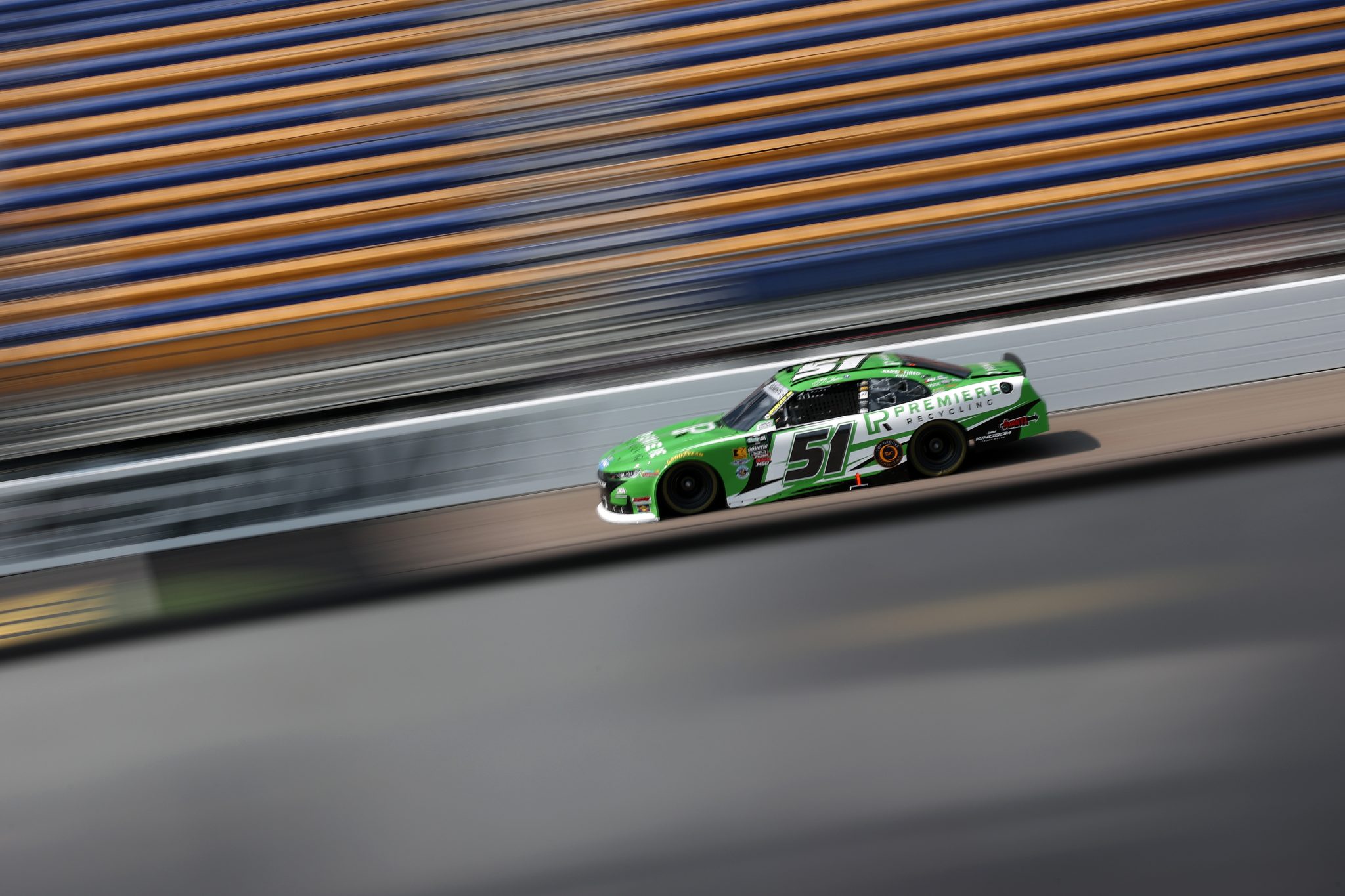 NEWTON, IOWA - AUGUST 08: Jeremy Clements, driver of the #51 Premiere Recycling Chevrolet, drives during practice for the NASCAR O'Reilly Auto Parts Series HyVee Perks 250 at Iowa Speedway on August 08, 2026 in Newton, Iowa. (Photo by Chris Graythen/Getty Images) | Getty Images