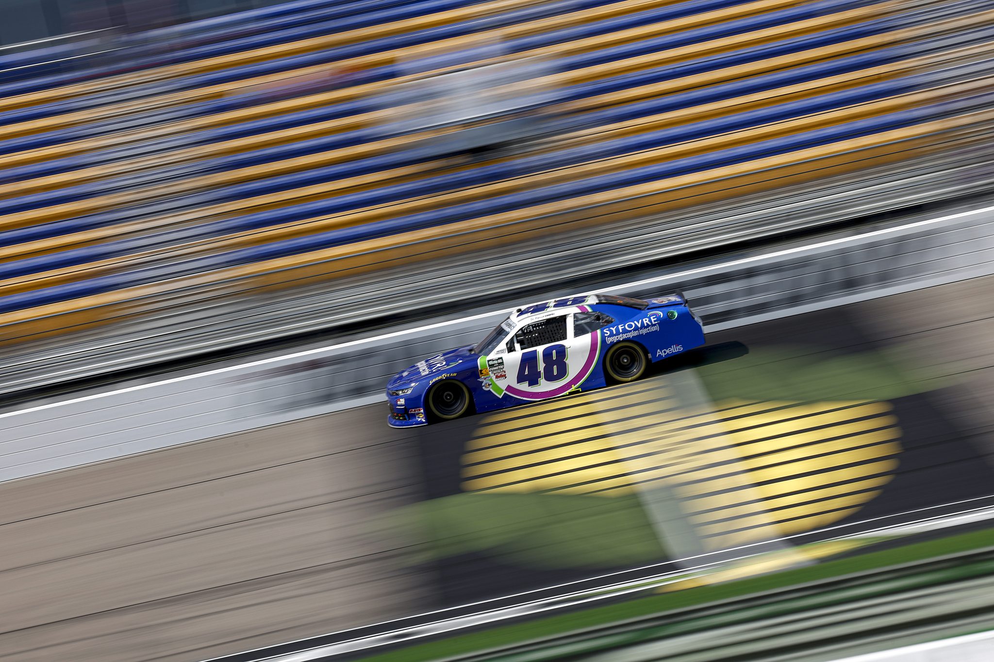 NEWTON, IOWA - AUGUST 08: Patrick Staropoli, driver of the #48 Syfovre Chevrolet, drives during practice for the NASCAR O'Reilly Auto Parts Series HyVee Perks 250 at Iowa Speedway on August 08, 2026 in Newton, Iowa. (Photo by Sean Gardner/Getty Images) | Getty Images