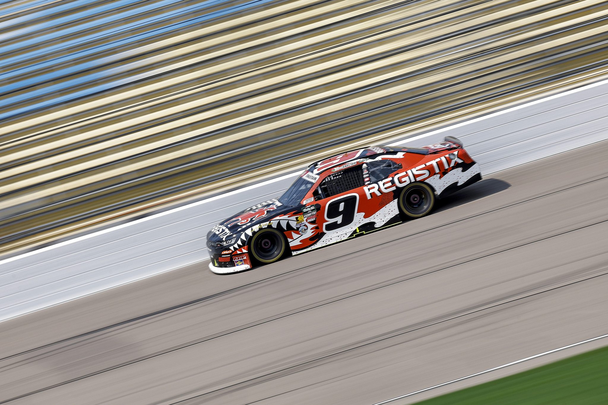 NEWTON, IOWA - AUGUST 08: Ross Chastain, driver of the #9 Registix Chevrolet, drives during practice for the NASCAR O'Reilly Auto Parts Series HyVee Perks 250 at Iowa Speedway on August 08, 2026 in Newton, Iowa. (Photo by Sean Gardner/Getty Images) | Getty Images