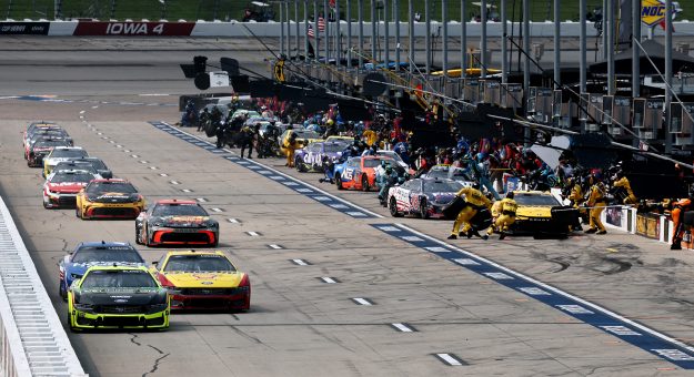 NEWTON, IOWA - AUGUST 09: A general view of of pit road during the NASCAR Cup Series Iowa Corn 350 Powered by Ethanol at Iowa Speedway on August 09, 2026 in Newton, Iowa. (Photo by Chris Graythen/Getty Images) | Getty Images