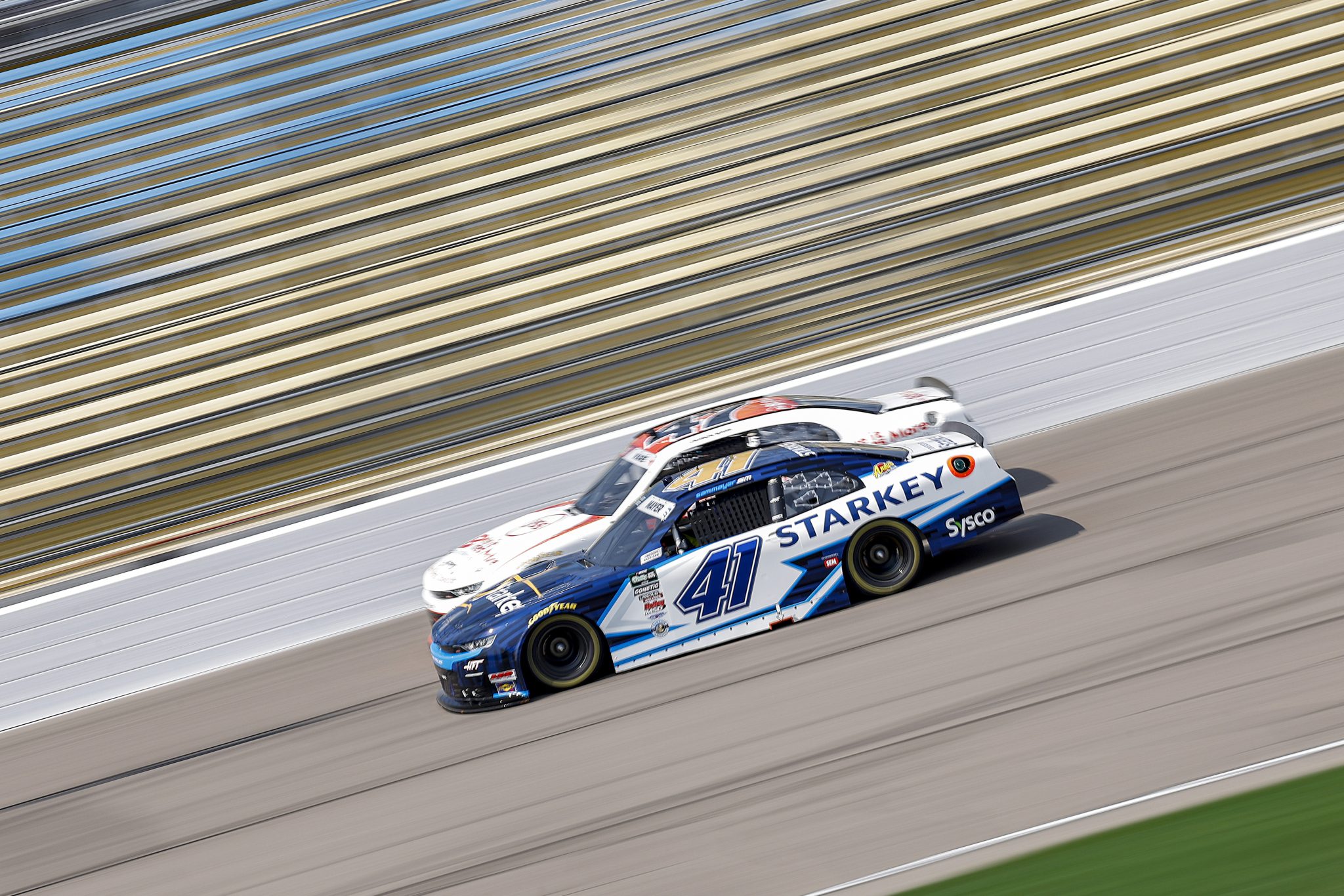NEWTON, IOWA - AUGUST 08: Sam Mayer, driver of the #41 Starkey Chevrolet, drives during practice for the NASCAR O'Reilly Auto Parts Series HyVee Perks 250 at Iowa Speedway on August 08, 2026 in Newton, Iowa. (Photo by Sean Gardner/Getty Images) | Getty Images