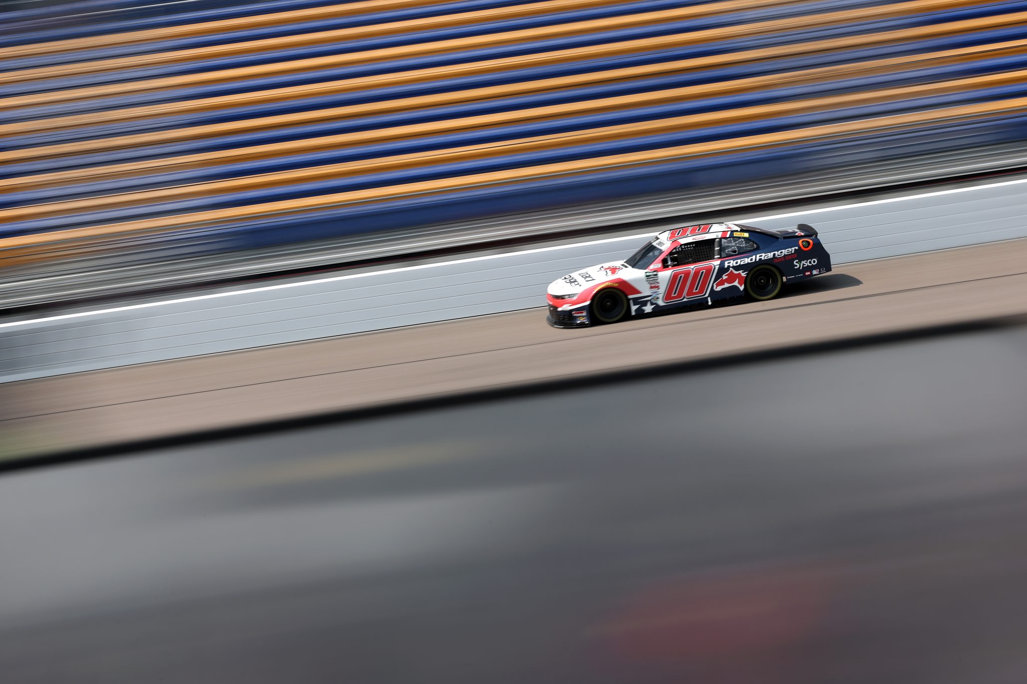 NEWTON, IOWA - AUGUST 08: Sheldon Creed, driver of the #00 Road Ranger Chevrolet, drives during practice for the NASCAR O'Reilly Auto Parts Series HyVee Perks 250 at Iowa Speedway on August 08, 2026 in Newton, Iowa. (Photo by Chris Graythen/Getty Images) | Getty Images