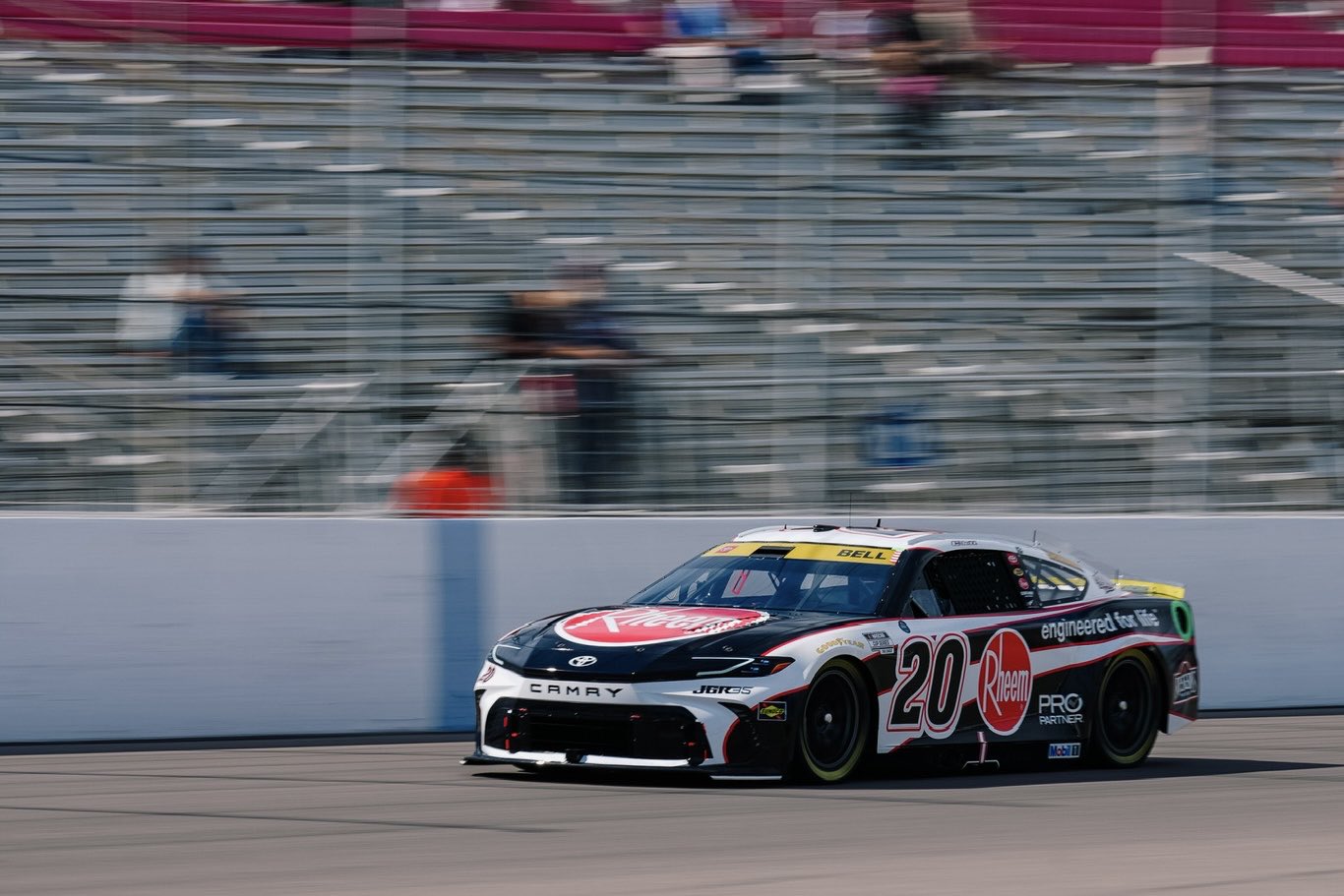 MADISON, ILLINOIS – SEPTEMBER 12: Christopher Bell, driver of the #20 Rheem Toyota, drives during preparation for the NASCAR Cup Series Enjoy Illinois 300 at WWT Raceway on September 12, 2026 in Madison, Illinois. (Photo from Joe Gibbs Racing)