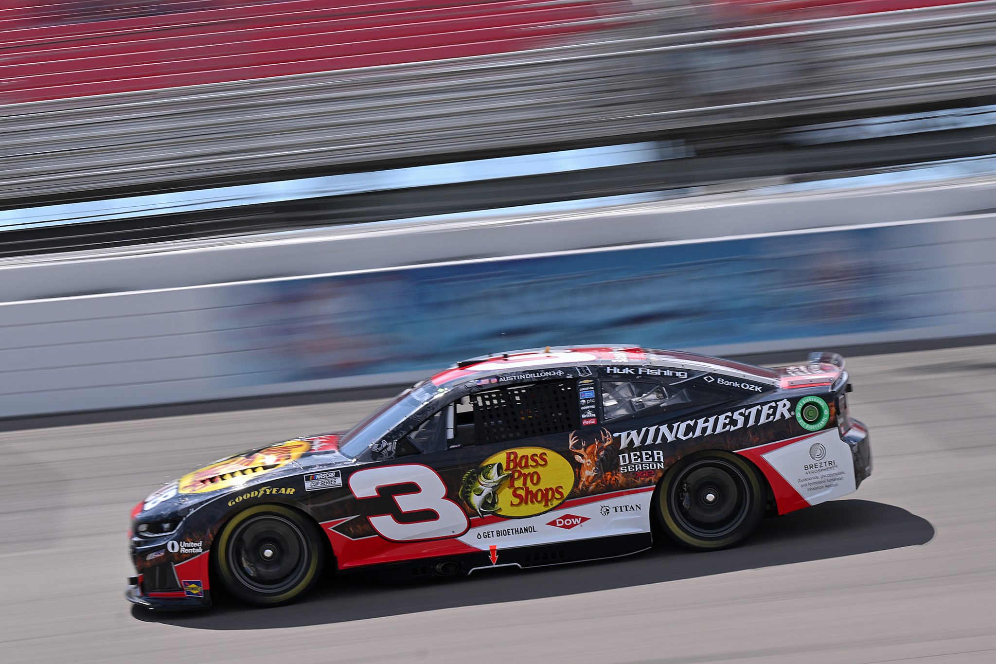 MADISON, ILLINOIS - SEPTEMBER 12: Austin Dillon, driver of the #3 Bass Pro Shops/Winchester Deer Season XP Chevrolet, drives during practice for the NASCAR Cup Series Cook Out Southern 500 at WWT Raceway on September 12, 2026 in Madison, Illinois. (Photo by Amy Kontras/Getty Images) | Getty Images