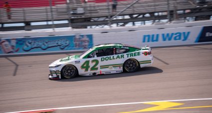 MADISON, ILLINOIS – SEPTEMBER 12: John Hunter Nemechek, driver of the #42 Dollar Tree Toyota, drives during preparation for the NASCAR Cup Series Enjoy Illinois 300 at WWT Raceway on September 12, 2026 in Madison, Illinois. (Photo from Legacy Motor Club)