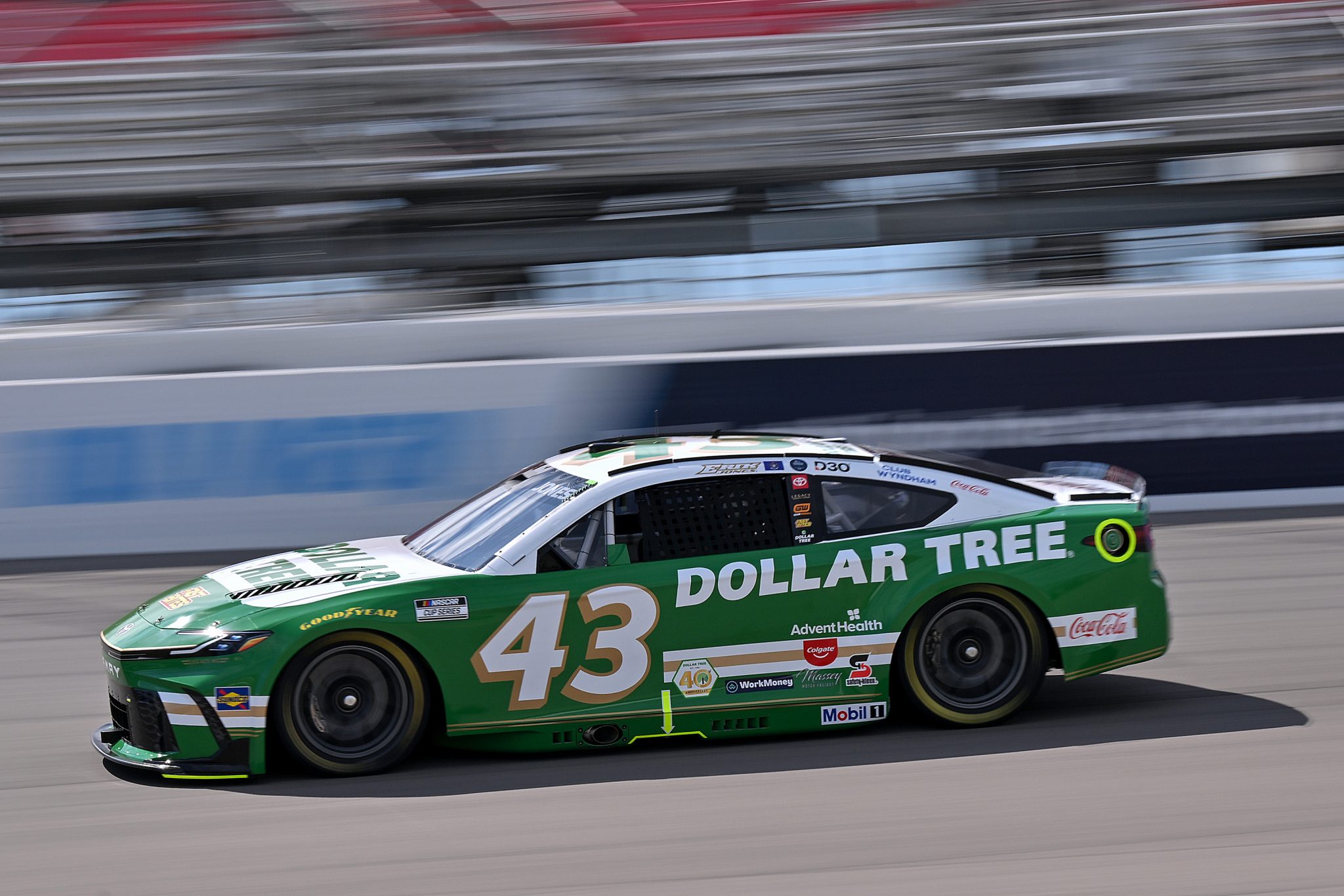MADISON, ILLINOIS - SEPTEMBER 12: Erik Jones, driver of the #43 Dollar Tree Toyota, drives during practice for the NASCAR Cup Series Cook Out Southern 500 at WWT Raceway on September 12, 2026 in Madison, Illinois. (Photo by Amy Kontras/Getty Images) | Getty Images