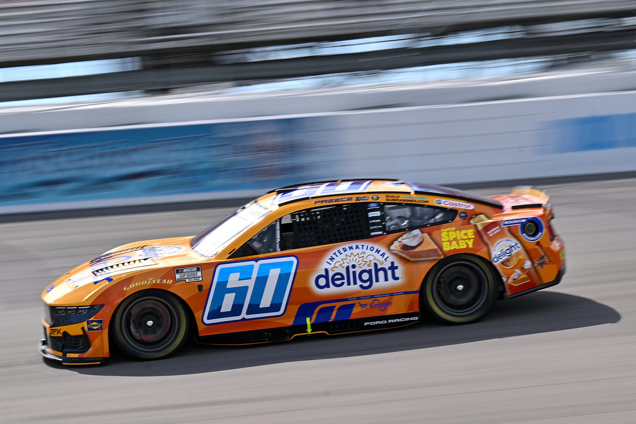 MADISON, ILLINOIS - SEPTEMBER 12: Ryan Preece, driver of the #60 Kroger/International Delight Ford, drives during practice for the NASCAR Cup Series Cook Out Southern 500 at WWT Raceway on September 12, 2026 in Madison, Illinois. (Photo by Amy Kontras/Getty Images) | Getty Images