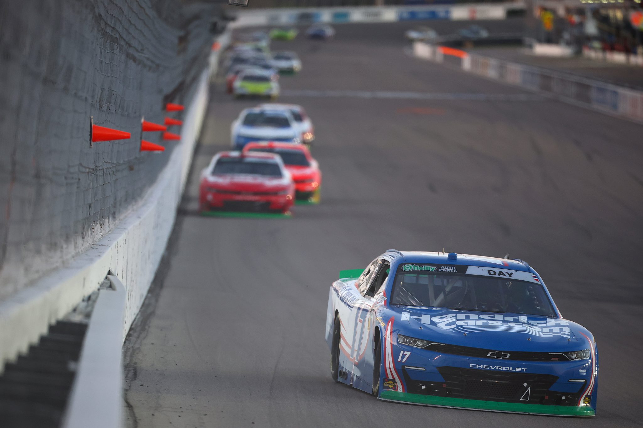 MADISON, ILLINOIS - SEPTEMBER 12: Corey Day, driver of the #17 HendrickCars.com Chevrolet, drives during the NASCAR O'Reilly Auto Parts Series Nu Way 225 Powered by Bobcat and Sauced by Blues Hog at WWT Raceway on September 12, 2026 in Madison, Illinois. (Photo by Chris Graythen/Getty Images) | Getty Images