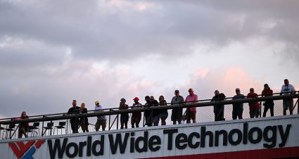 MADISON, ILLINOIS - SEPTEMBER 12: A general view of NASCAR fans lookin on during the NASCAR O'Reilly Auto Parts Series Nu Way 225 Powered by Bobcat and Sauced by Blues Hog at WWT Raceway on September 12, 2026 in Madison, Illinois. (Photo by Amy Kontras/Getty Images) | Getty Images