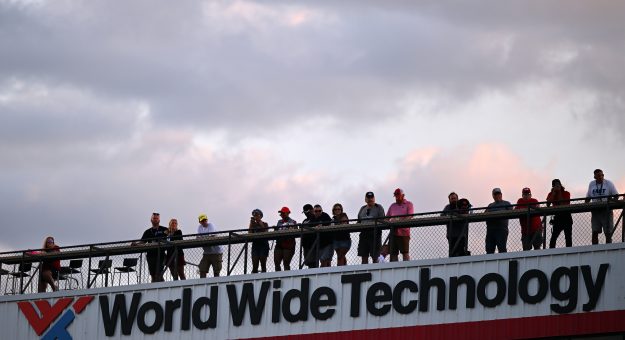 MADISON, ILLINOIS - SEPTEMBER 12: A general view of NASCAR fans lookin on during the NASCAR O'Reilly Auto Parts Series Nu Way 225 Powered by Bobcat and Sauced by Blues Hog at WWT Raceway on September 12, 2026 in Madison, Illinois. (Photo by Amy Kontras/Getty Images) | Getty Images