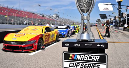 MADISON, ILLINOIS - SEPTEMBER 13: A general view of the Bill France NASCAR Cup Series Championship trophy on the grid prior to the NASCAR Cup Series Enjoy Illinois 300 at WWT Raceway on September 13, 2026 in Madison, Illinois. (Photo by Amy Kontras/Getty Images) | Getty Images