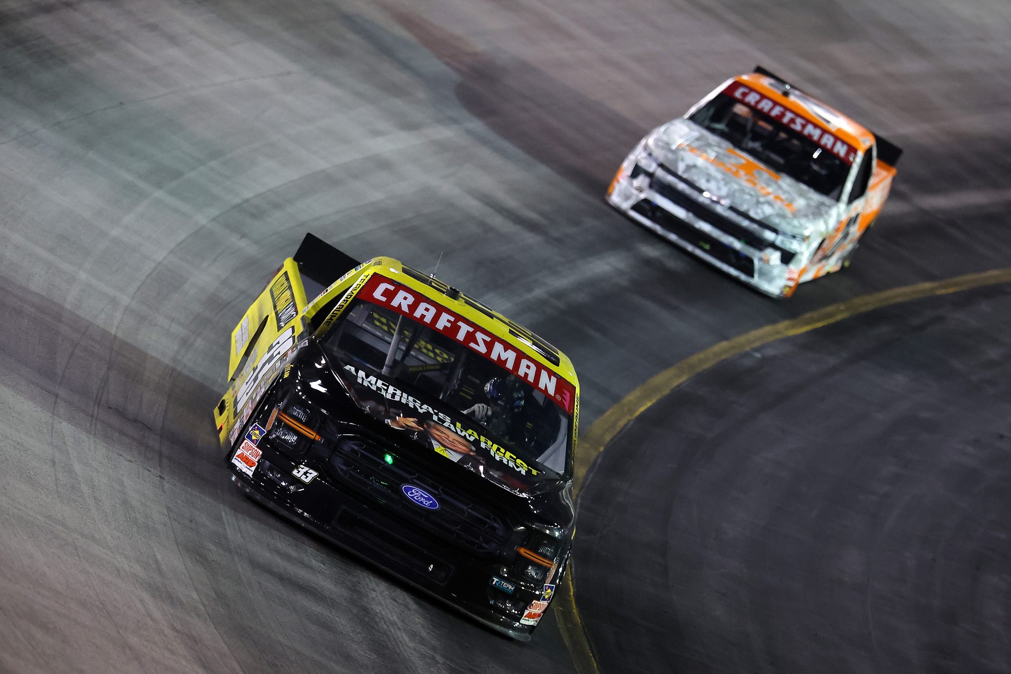BRISTOL, TENNESSEE - SEPTEMBER 17: Frankie Muniz, driver of the #33 Morgan & Morgan Ford, drives during the NASCAR Craftsman Truck Series UNOH 250 Presented by Ohio Logistics at Bristol Motor Speedway on September 17, 2026 in Bristol, Tennessee. (Photo by Jonathan Bachman/Getty Images) | Getty Images