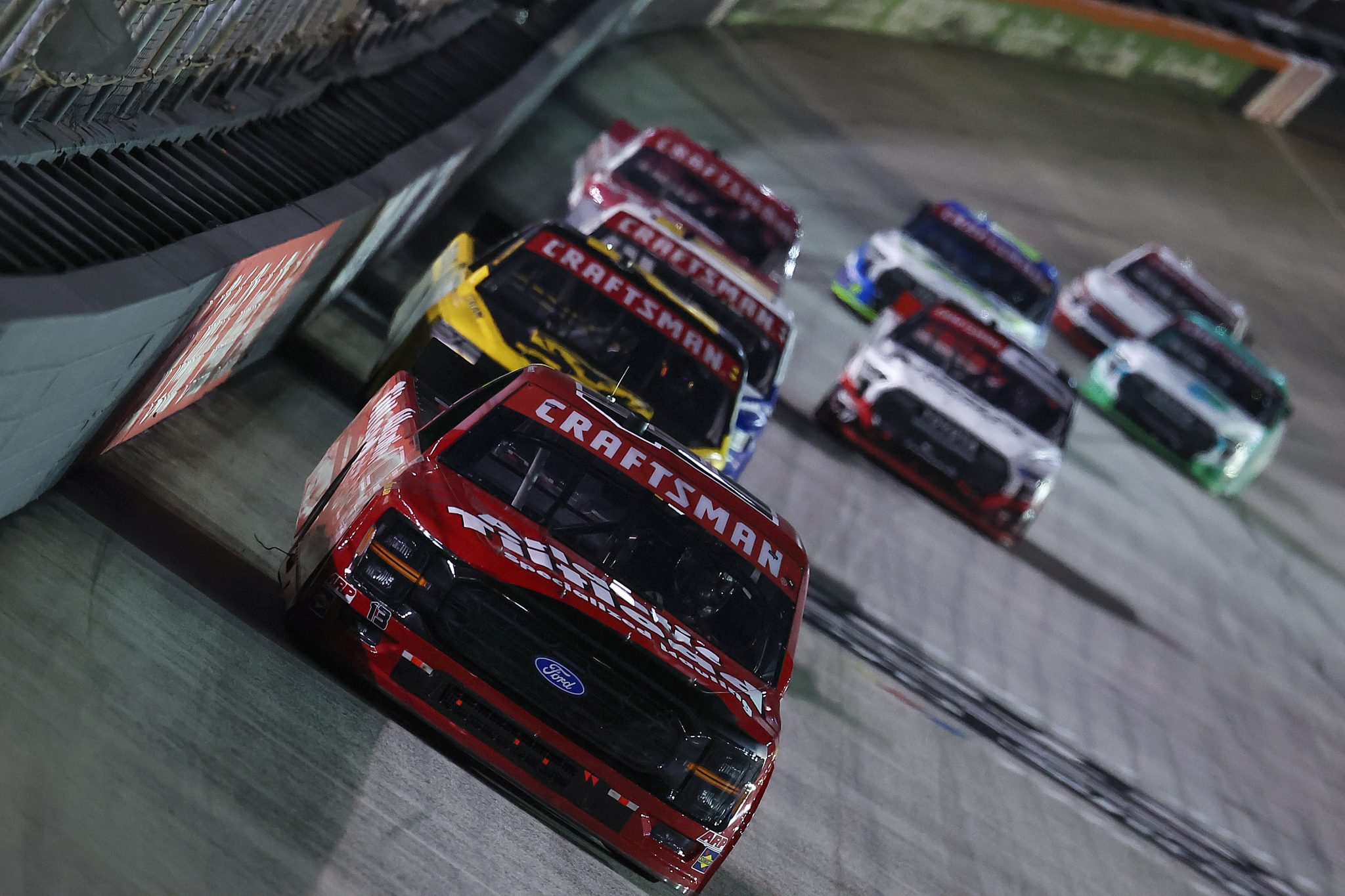 BRISTOL, TENNESSEE - SEPTEMBER 17: Cole Butcher, driver of the #13 Atlantic Tilt Load Ford, drives during the NASCAR Craftsman Truck Series UNOH 250 Presented by Ohio Logistics at Bristol Motor Speedway on September 17, 2026 in Bristol, Tennessee. (Photo by Jonathan Bachman/Getty Images) | Getty Images