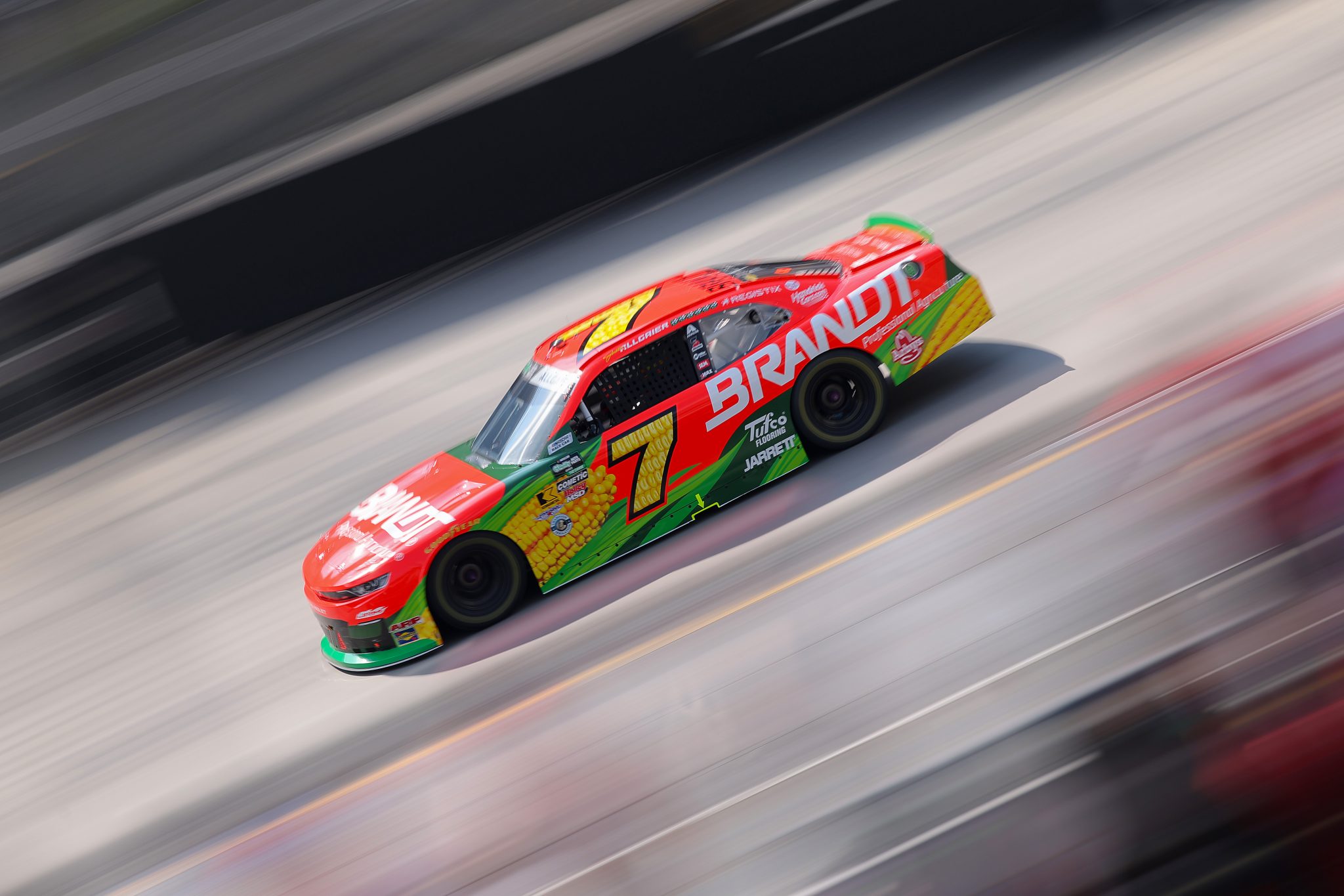 BRISTOL, TENNESSEE - SEPTEMBER 18: Justin Allgaier, driver of the #7 BRANDT Professional Agriculture Chevrolet, drives during practice for the NASCAR O'Reilly Auto Parts Series Food City 300 at Bristol Motor Speedway on September 18, 2026 in Bristol, Tennessee. (Photo by Jonathan Bachman/Getty Images) | Getty Images