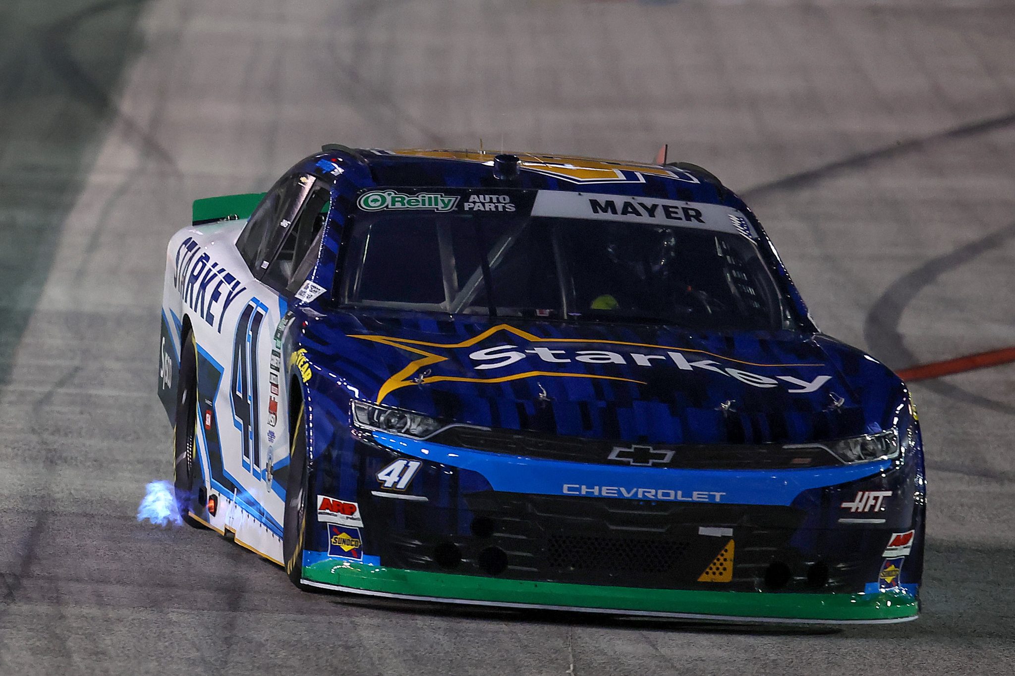 BRISTOL, TENNESSEE - SEPTEMBER 18: Sam Mayer, driver of the #41 Starkey Chevrolet, drives during the NASCAR O'Reilly Auto Parts Series Food City 300 at Bristol Motor Speedway on September 18, 2026 in Bristol, Tennessee. (Photo by Jonathan Bachman/Getty Images) | Getty Images
