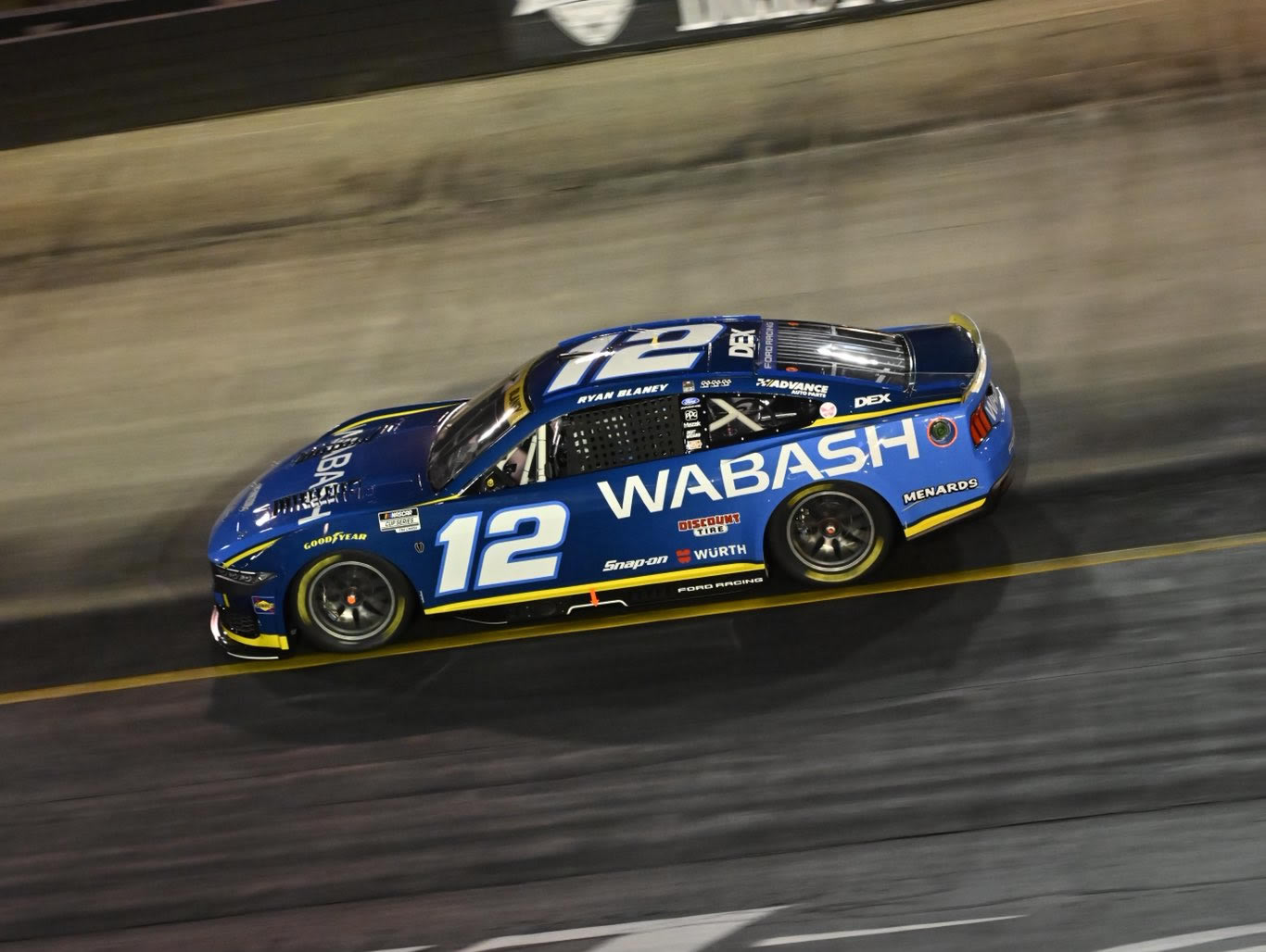 BRISTOL, TN – SEPTEMBER 19: Ryan Blaney, driver of the #12 Menards/Libman Ford, drives during the NASCAR Cup Series Bass Pro Shops Night Race at Bristol Motor Speedway on September 19, 2026 in Bristol, Tennessee. (Photo from Team Penske)