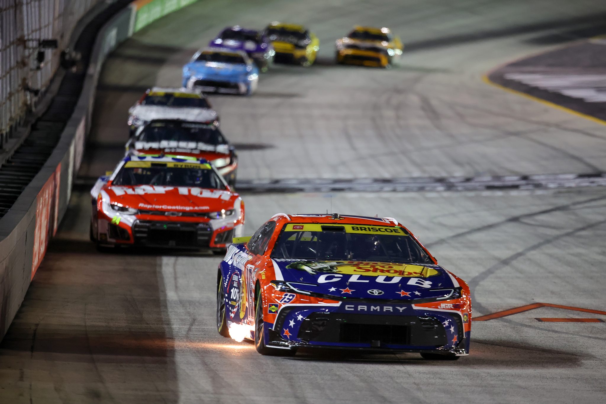 BRISTOL, TENNESSEE - SEPTEMBER 19: Chase Briscoe, driver of the #19 Bass Pro Shops Toyota, drives during the NASCAR Cup Series Bass Pro Shops Night Race at Bristol Motor Speedway on September 19, 2026 in Bristol, Tennessee. (Photo by Jonathan Bachman/Getty Images) | Getty Images