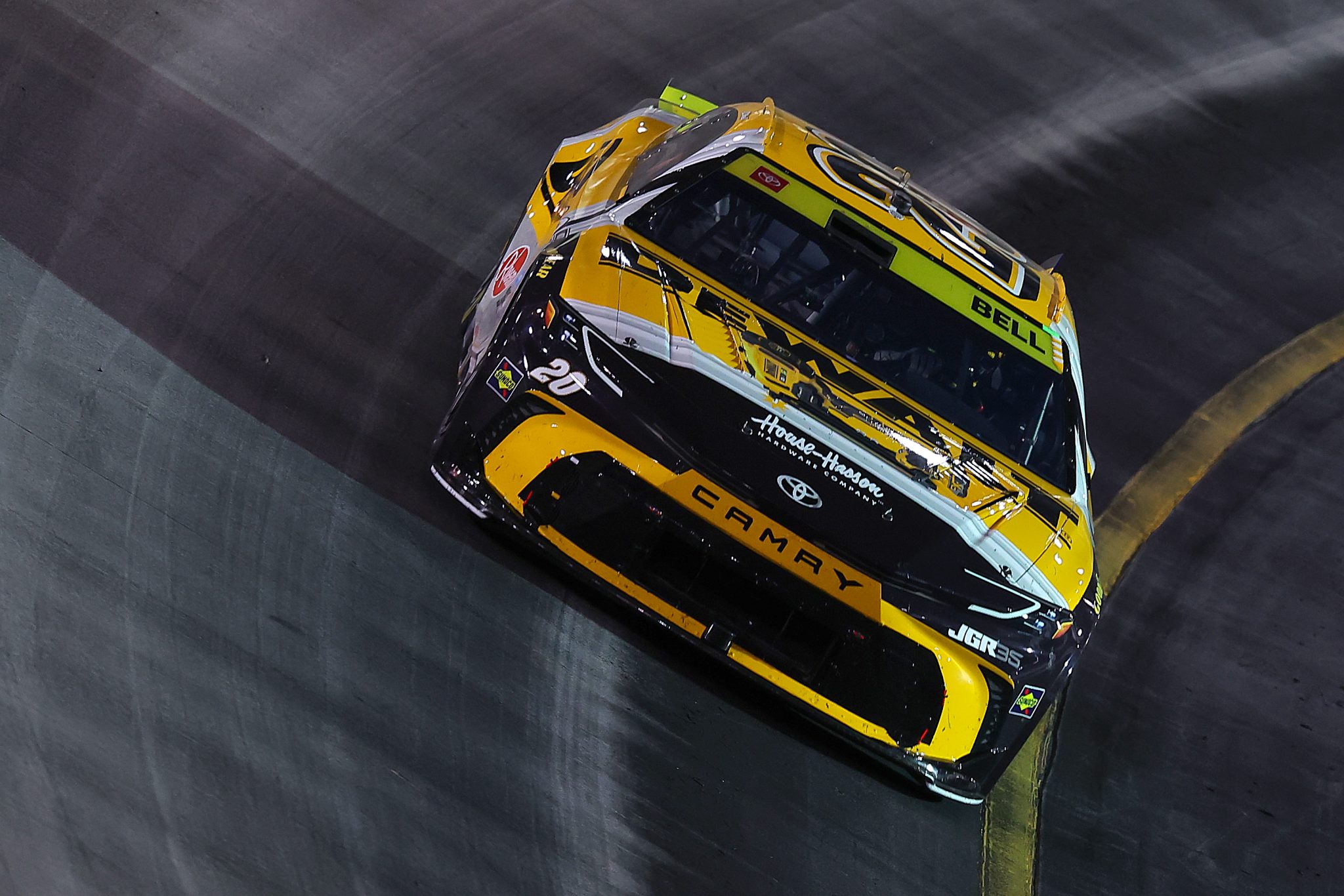 BRISTOL, TENNESSEE - SEPTEMBER 19: Christopher Bell, driver of the #20 DeWalt Toyota, drives during the NASCAR Cup Series Bass Pro Shops Night Race at Bristol Motor Speedway on September 19, 2026 in Bristol, Tennessee. (Photo by Jonathan Bachman/Getty Images) | Getty Images