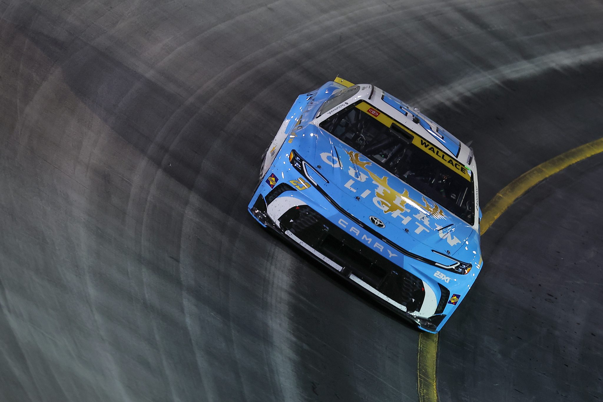 BRISTOL, TENNESSEE - SEPTEMBER 19: Bubba Wallace, driver of the #23 OUTLAW LIGHT Toyota, drives during the NASCAR Cup Series Bass Pro Shops Night Race at Bristol Motor Speedway on September 19, 2026 in Bristol, Tennessee. (Photo by Jonathan Bachman/Getty Images) | Getty Images