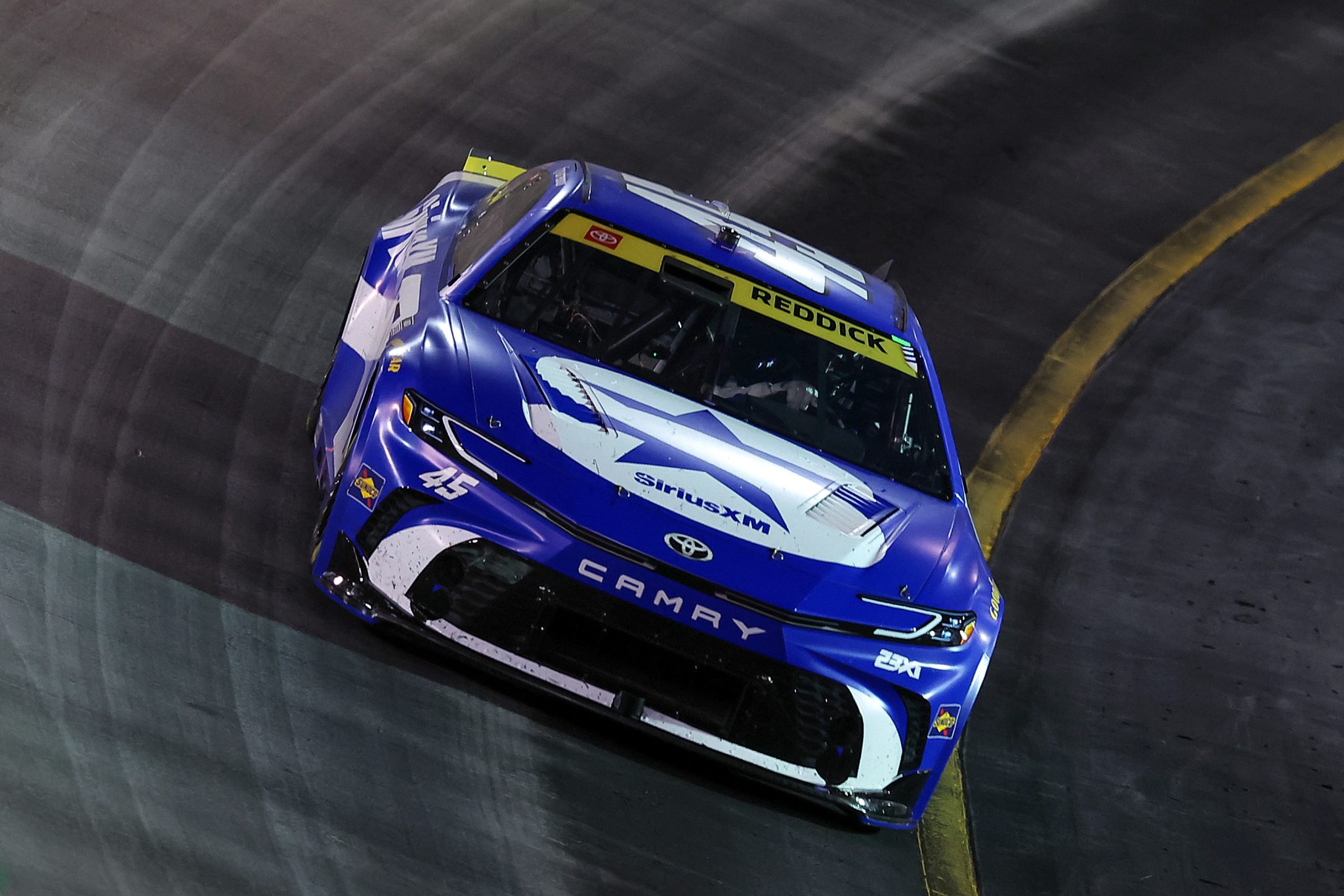 BRISTOL, TENNESSEE - SEPTEMBER 19: Tyler Reddick, driver of the #45 SiriusXM Toyota, drives during the NASCAR Cup Series Bass Pro Shops Night Race at Bristol Motor Speedway on September 19, 2026 in Bristol, Tennessee. (Photo by Jonathan Bachman/Getty Images) | Getty Images