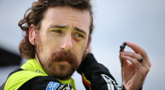 KANSAS CITY, KANSAS - SEPTEMBER 26: Ryan Blaney, driver of the #12 Menards/Cardell Cabinetry Ford, prepares to practice for the NASCAR Cup Series Hollywood Casino 400 at Kansas Speedway on September 26, 2026 in Kansas City, Kansas. (Photo by Jonathan Bachman/Getty Images) | Getty Images