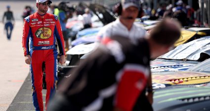 DARLINGTON, SOUTH CAROLINA - SEPTEMBER 05: Chase Briscoe, driver of the #19 Bass Pro Shops Toyota, walks the grid during practice for the NASCAR Cup Series Cook Out Southern 500 at Darlington Raceway on September 05, 2026 in Darlington, South Carolina. (Photo by James Gilbert/Getty Images) | Getty Images