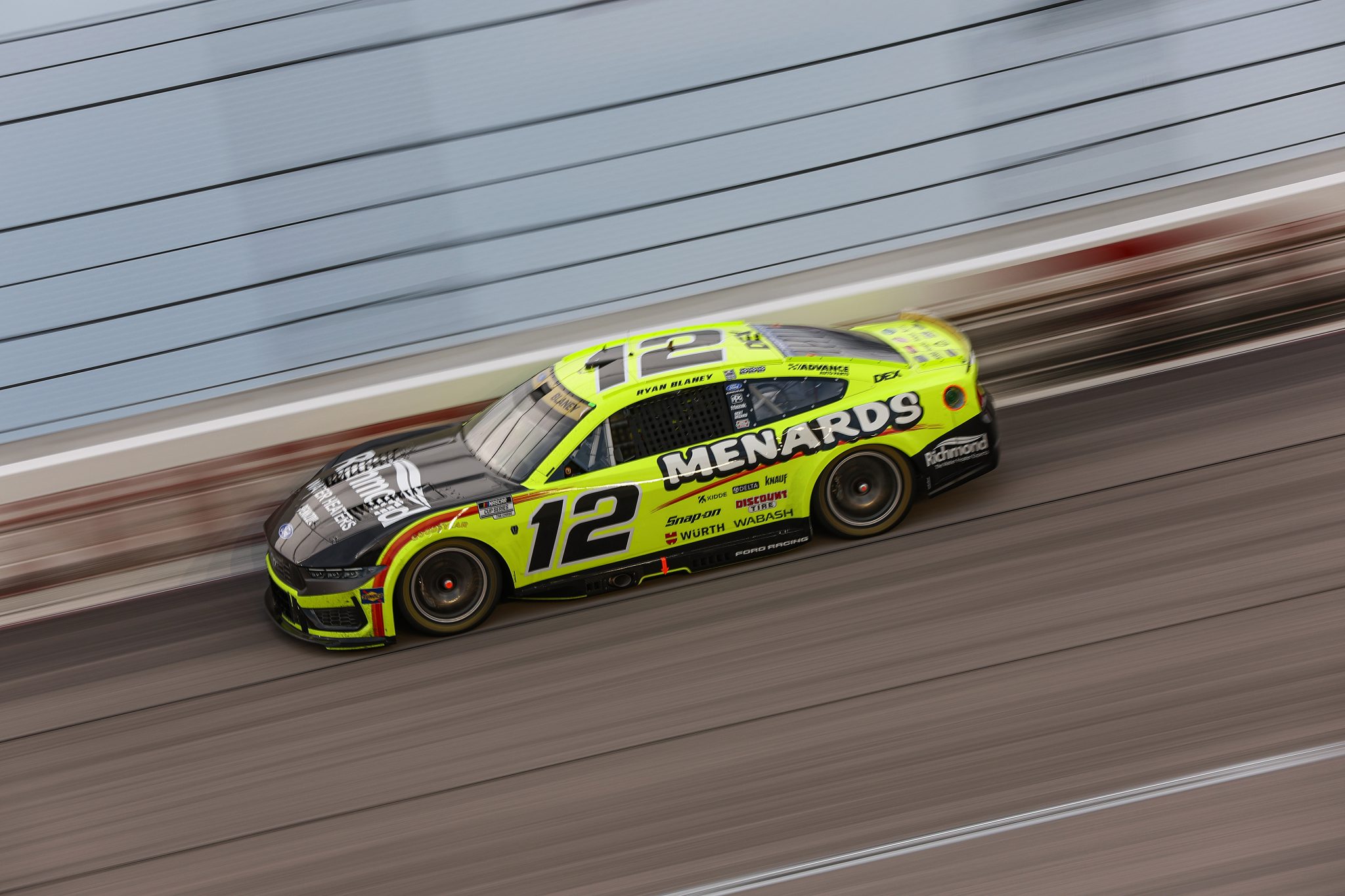 DARLINGTON, SOUTH CAROLINA - SEPTEMBER 06: Ryan Blaney, driver of the #12 Menards/Richmond Water Heaters Ford, drives during the NASCAR Cup Series Cook Out Southern 500 at Darlington Raceway on September 06, 2026 in Darlington, South Carolina. (Photo by Meg Oliphant/Getty Images) | Getty Images