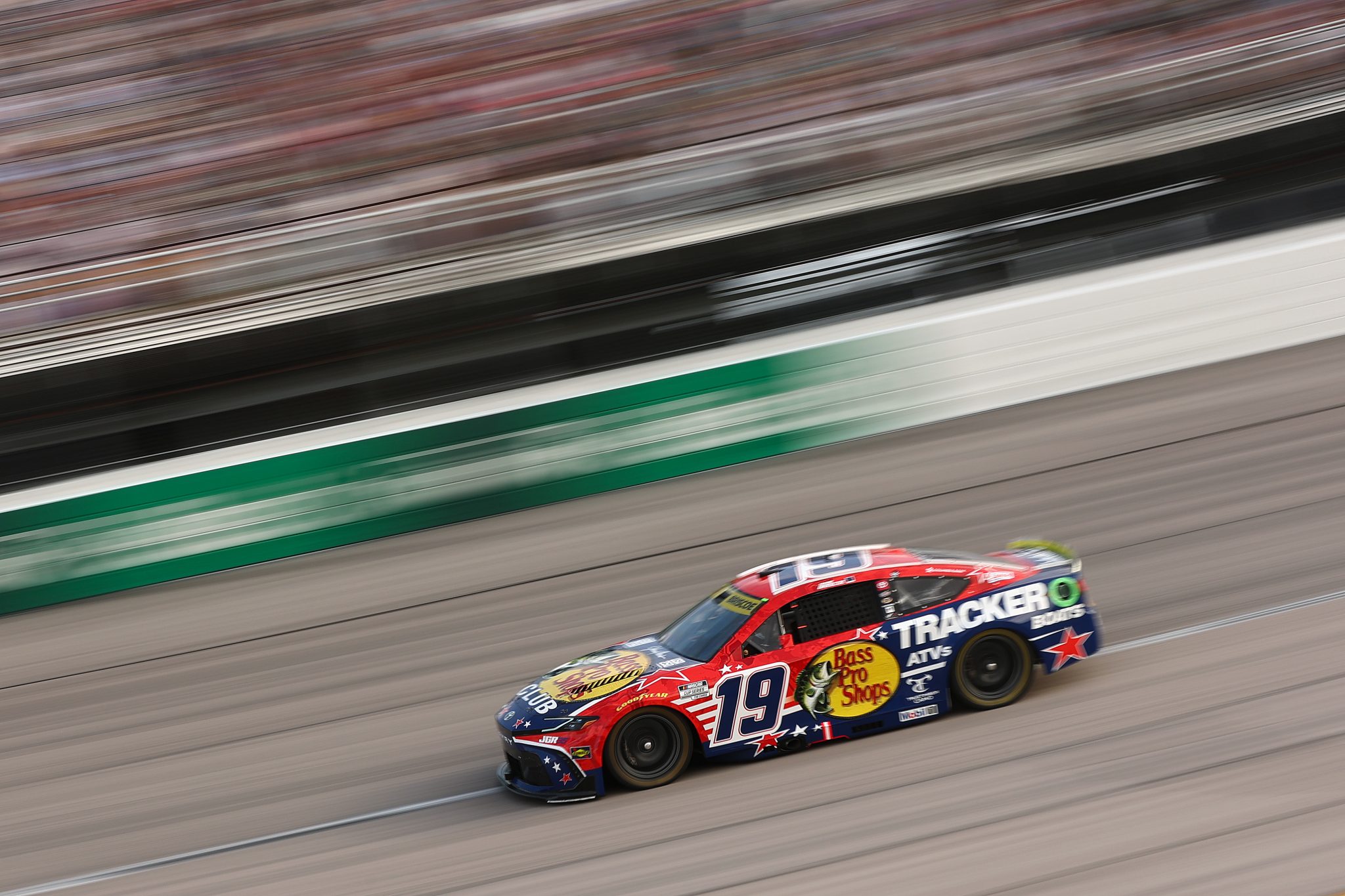DARLINGTON, SOUTH CAROLINA - SEPTEMBER 06: Chase Briscoe, driver of the #19 Bass Pro Shops Toyota, drives during the NASCAR Cup Series Cook Out Southern 500 at Darlington Raceway on September 06, 2026 in Darlington, South Carolina. (Photo by Meg Oliphant/Getty Images) | Getty Images