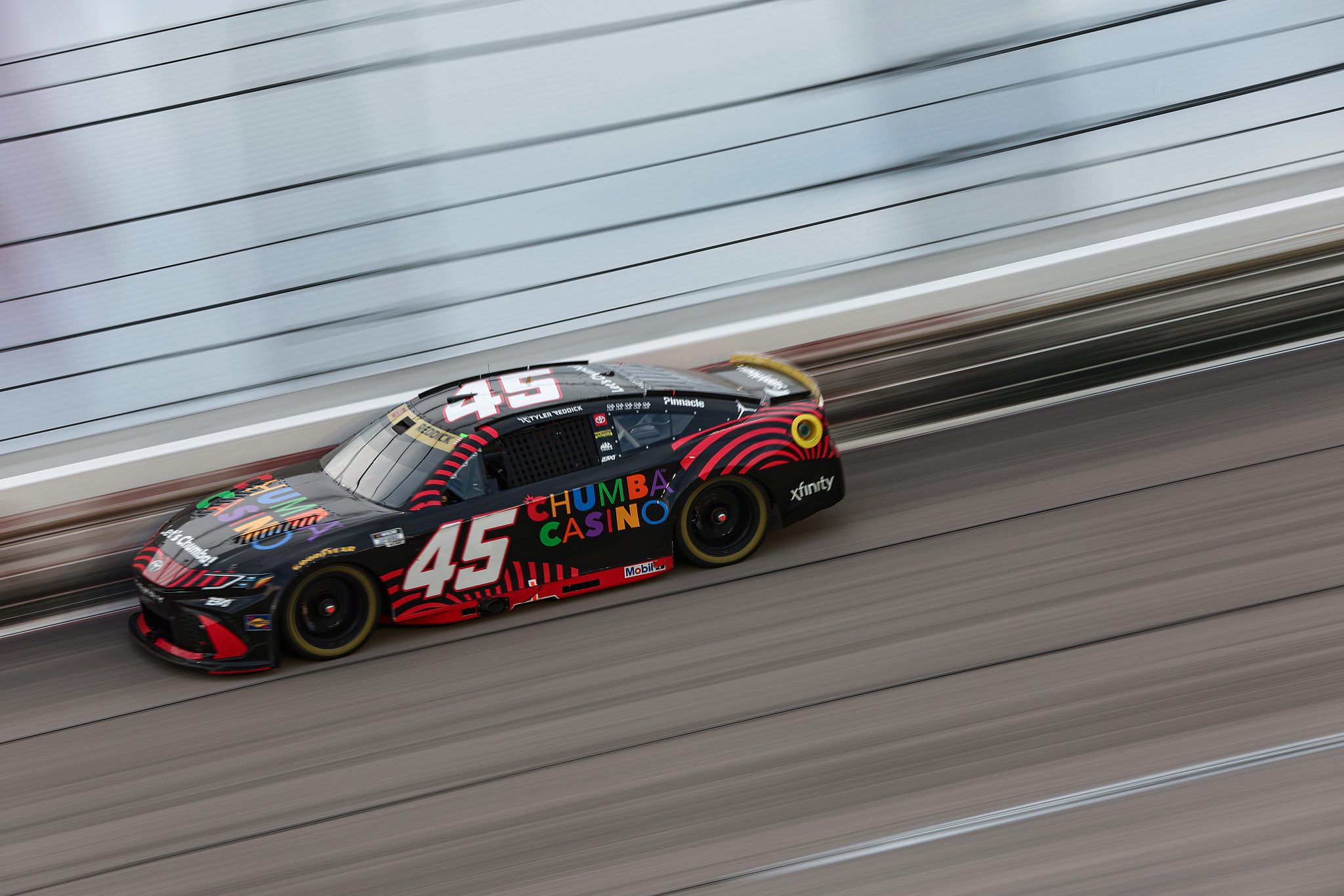 DARLINGTON, SOUTH CAROLINA - SEPTEMBER 06: Tyler Reddick, driver of the #45 Chumba Casino Toyota, drives during the NASCAR Cup Series Cook Out Southern 500 at Darlington Raceway on September 06, 2026 in Darlington, South Carolina. (Photo by Meg Oliphant/Getty Images) | Getty Images