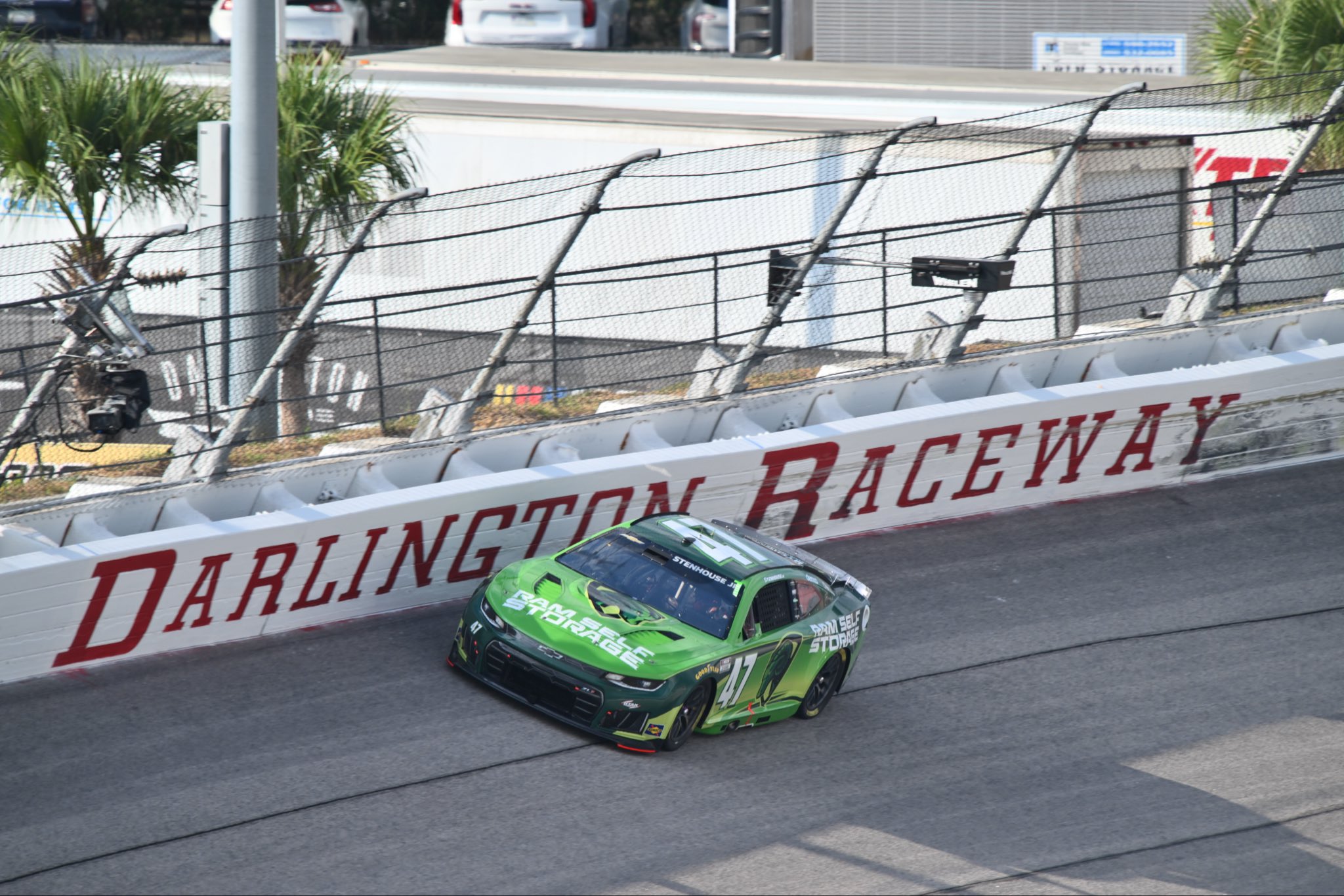 DARLINGTON, SOUTH CAROLINA - SEPTEMBER 06: Ricky Stenhouse Jr., driver of the #47 Ram Self Storage Chevrolet drives during the NASCAR Cup Series Cook Out Southern 500 at Darlington Raceway on September 06, 2026 in Darlington, South Carolina. (Photo from HYAK Motorsports)