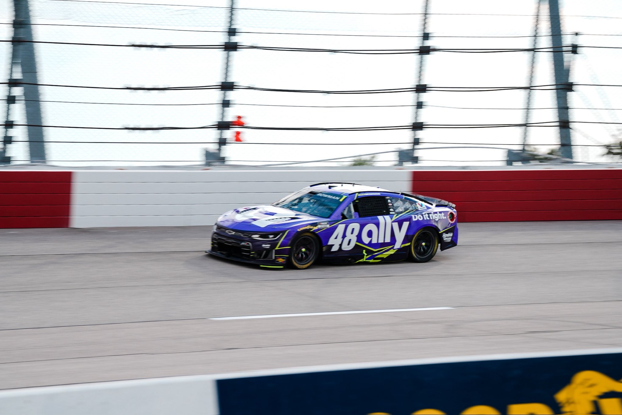 DARLINGTON, SOUTH CAROLINA - SEPTEMBER 06: Alex Bowman, driver of the #48 Ally Chevrolet drives during the NASCAR Cup Series Cook Out Southern 500 at Darlington Raceway on September 06, 2026 in Darlington, South Carolina. (Photo from Hendrick Motorsports)